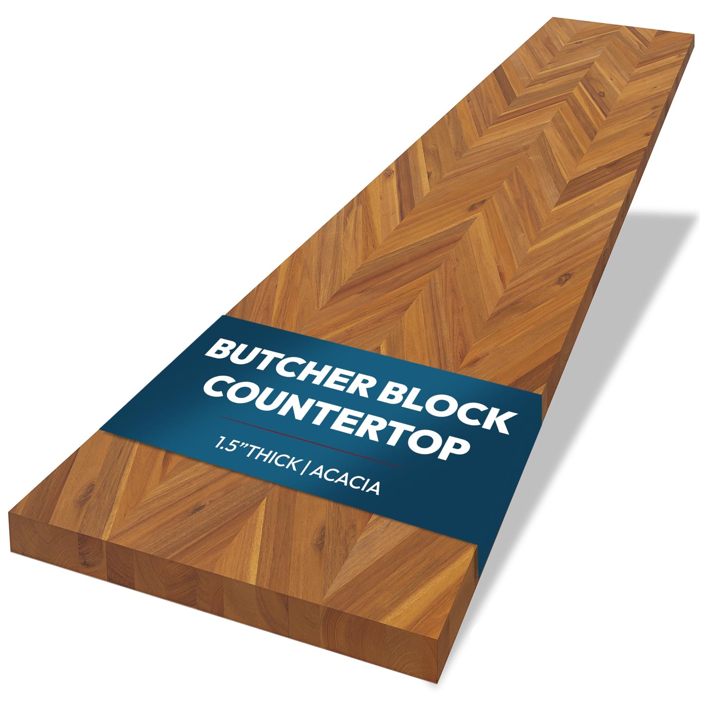 Howizz Chevron Acacia Butcher Block Countertop 48 x 30 x 1.5 inches, Teak Solid Wood Table Top for Desk Top, Workbench Top