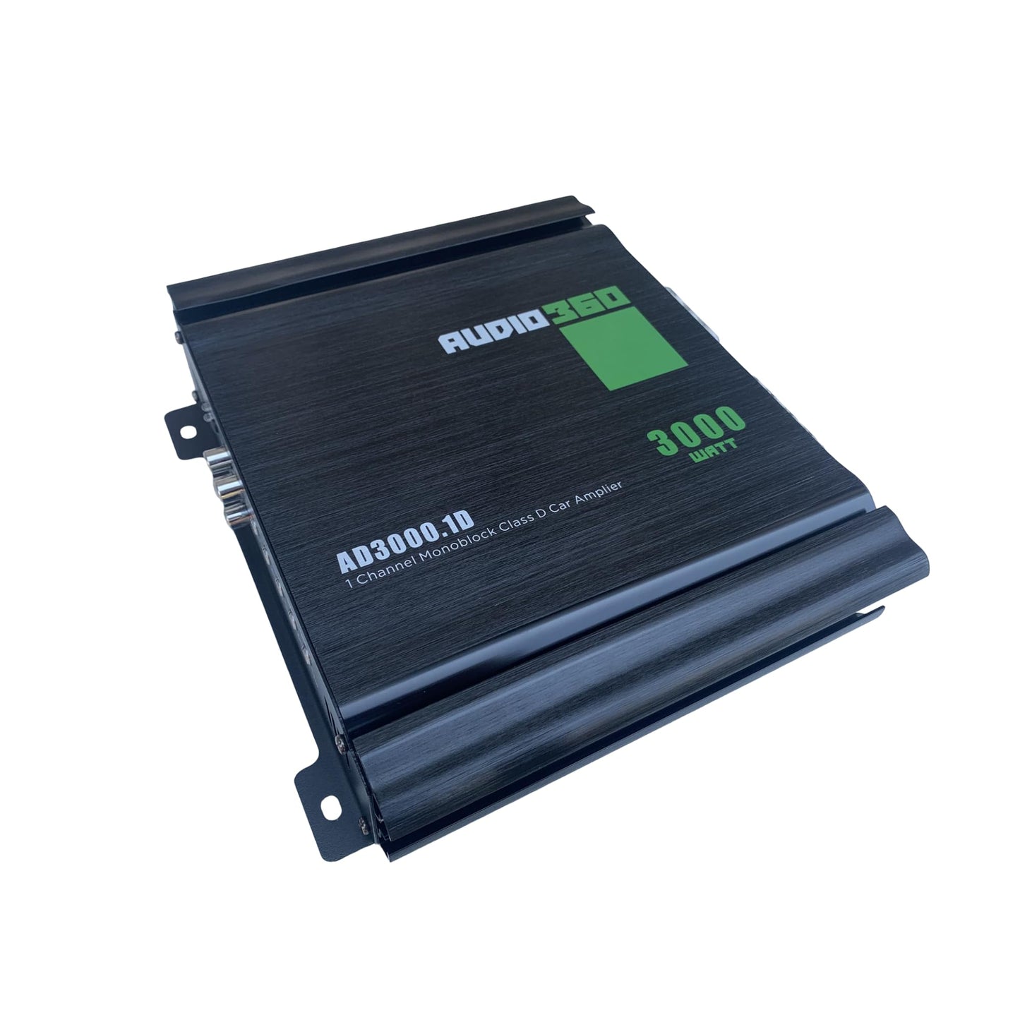 Audio360 AD3000.1 Monoblock Car Audio Amplifier, 3000W Max Power, Compact Class D 1-Ohm Stable Subwoofer Amplifier with 89dB SNR, Clean Deep Bass Output
