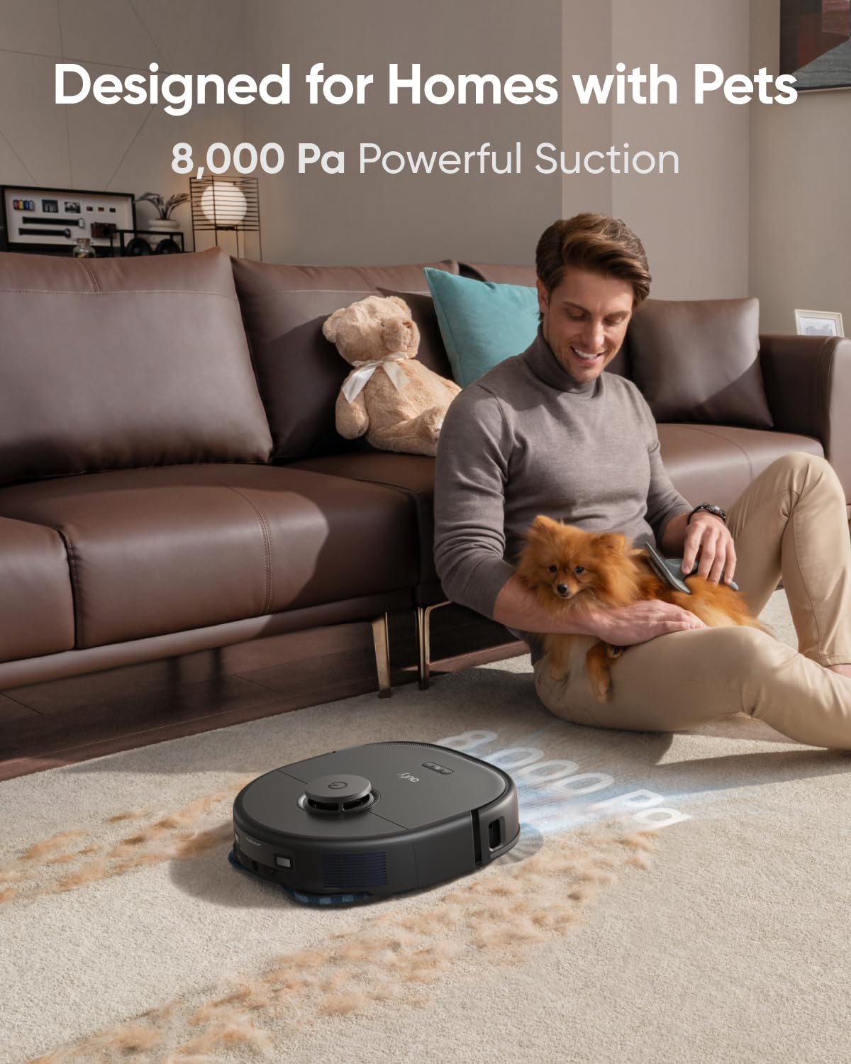 eufy X10 Pro Omni Robot Vacuum and Mop Combo, Incredible Suction, Dual Mops with 12 mm Auto-Lift and Carpet Detection, AI Obstacle Avoidance, Auto Mop Washing&Drying, Self-Emptying, Self-Refilling