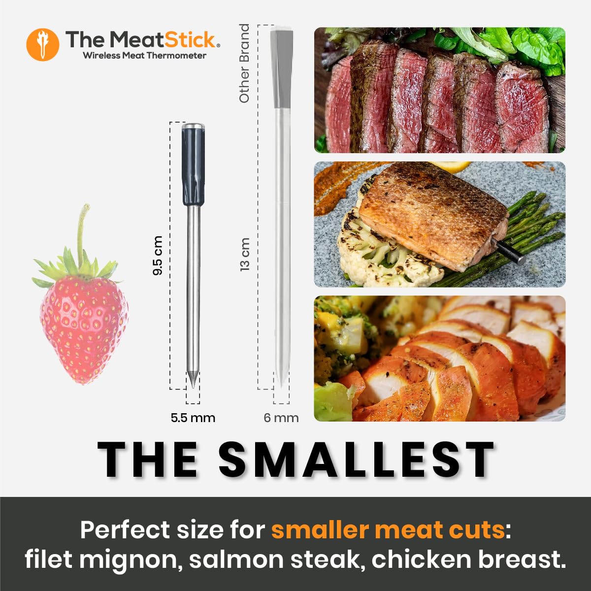 MeatStick WiFi Pro Set | 2-Probe Package | Smart Wireless Meat Thermometer | Unlimited Range Digital Food Probe with Bluetooth | for Smoking, Grilling, BBQ, Air Fryer, Deep Frying, Oven, Rotisserie