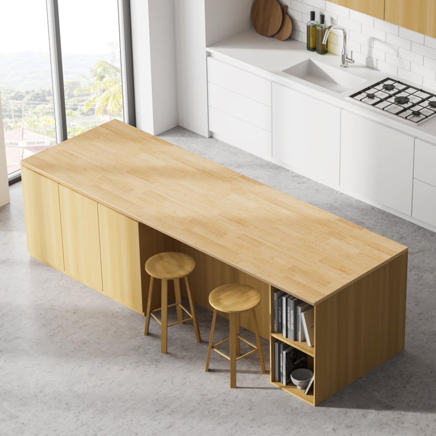 Butcher Block Countertop Table Top - Unfinished Solid Wood Countertop, Unfinished Surface for DIY Washer Dryer Cutting Board Island Kitchen Countertop - 6ft L x 39" W, 1.5in Thick