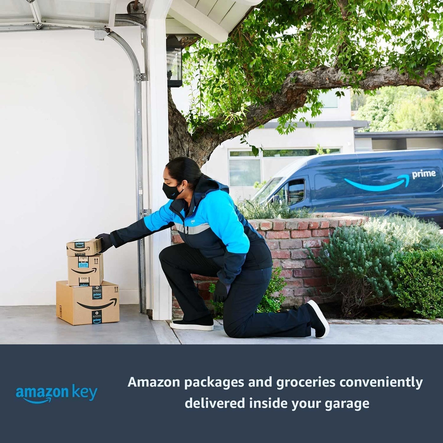 Chamberlain B6713T Smart Advanced Corner LED Lighting-myQ Smartphone Controlled-Ultra Quiet, Strong Belt Drive & MAX Lifting Power, Blue Garage Door Opener