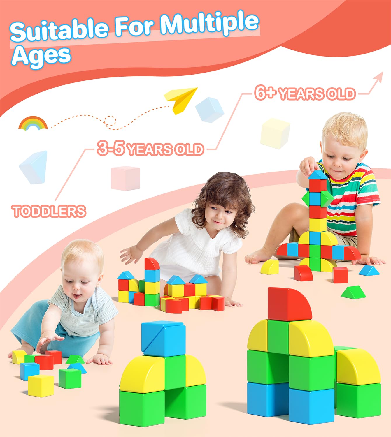Asago Magnetic Blocks for Toddlers, 1.34 inch 36PCS Kids Building Toys, Creative Stacking Colorful Sensory Block with Magnet, Educational Construction Cubes Set for Boys Girls Kids Ages 3 4 5 6 7 Year