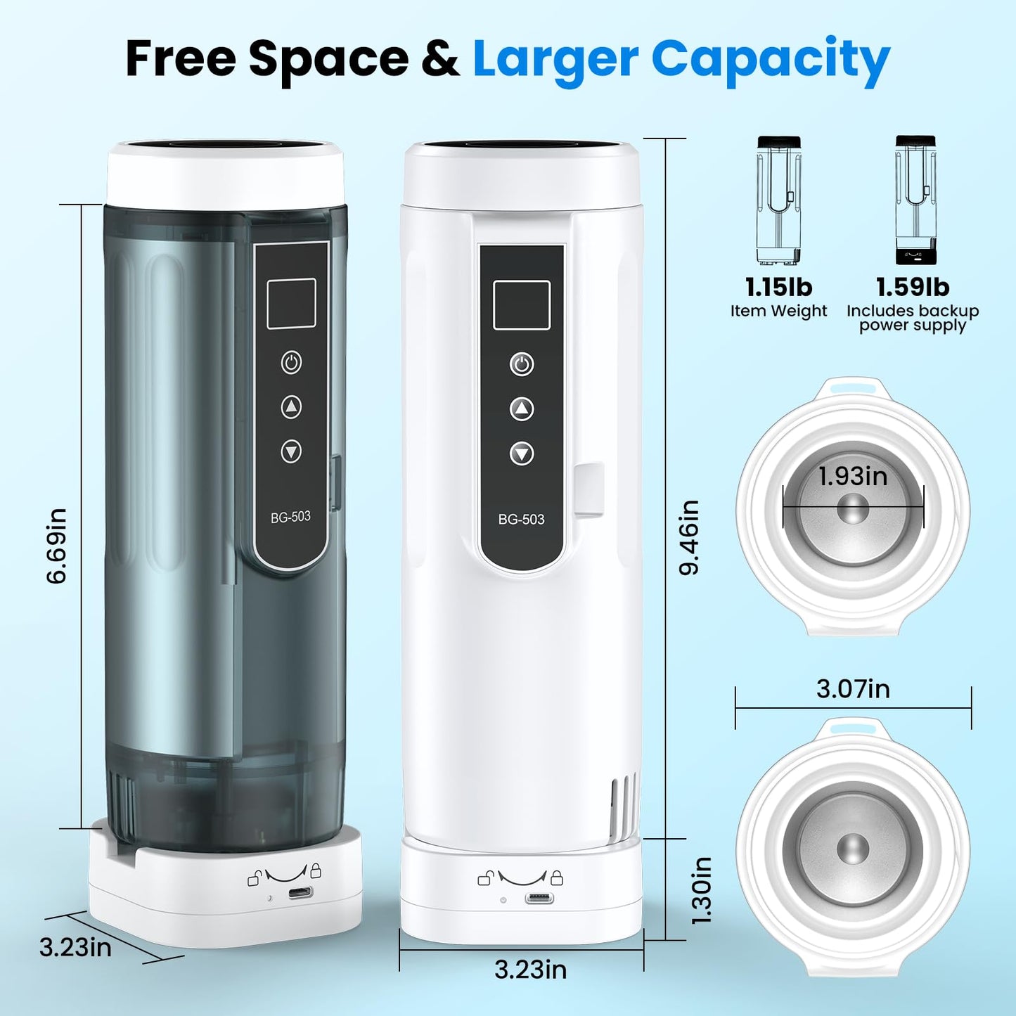 Hopelake Insulin Cooler Travel Case, Portable Insulin Refrigerator(4-7 Pens), Medication Travel Cooler with Temp Display(32℉-68℉), USB Charging/Dedicated Backup Power/Portable Cup Sleeves