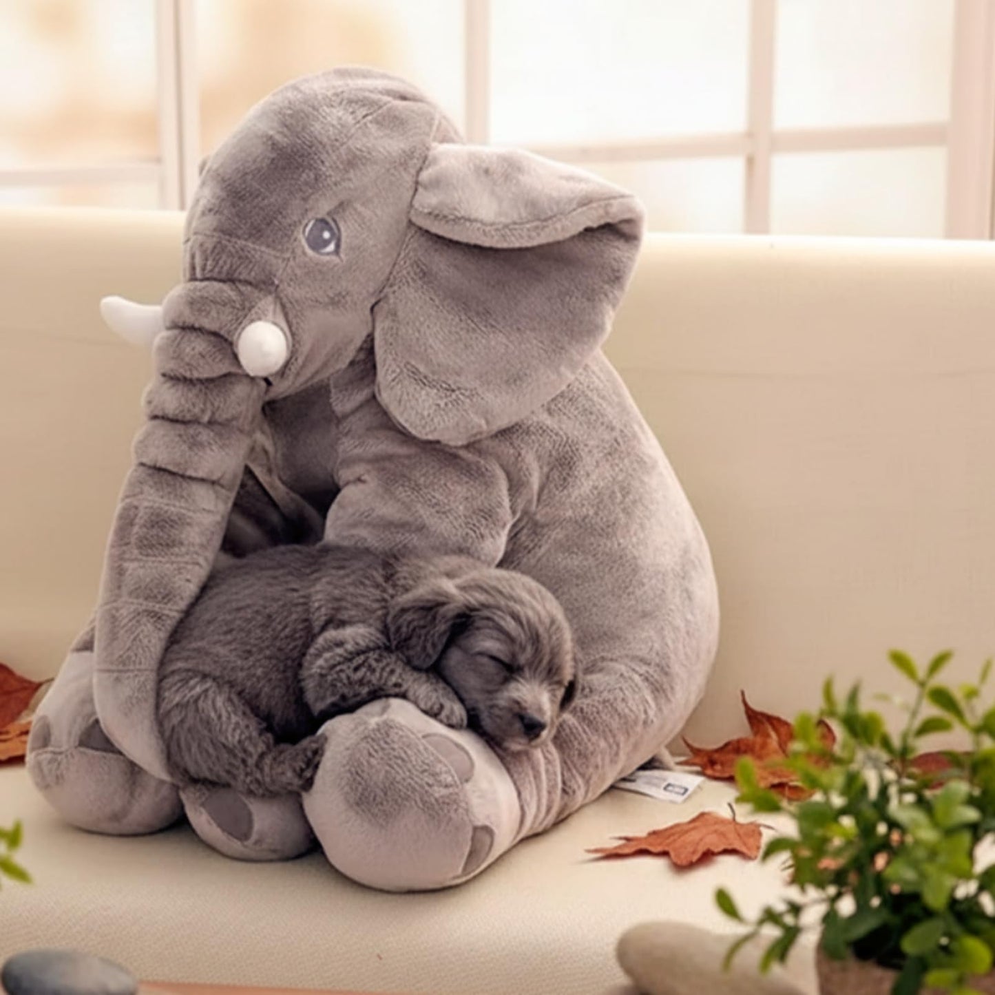 Ryttir 24 Inch Fuzzy Large Elephant Stuffed Animal, Soft Stuffed Elephants Plush Toy Newborn Gift, Funny Elephant Gifts for Baby Women Girls Boys