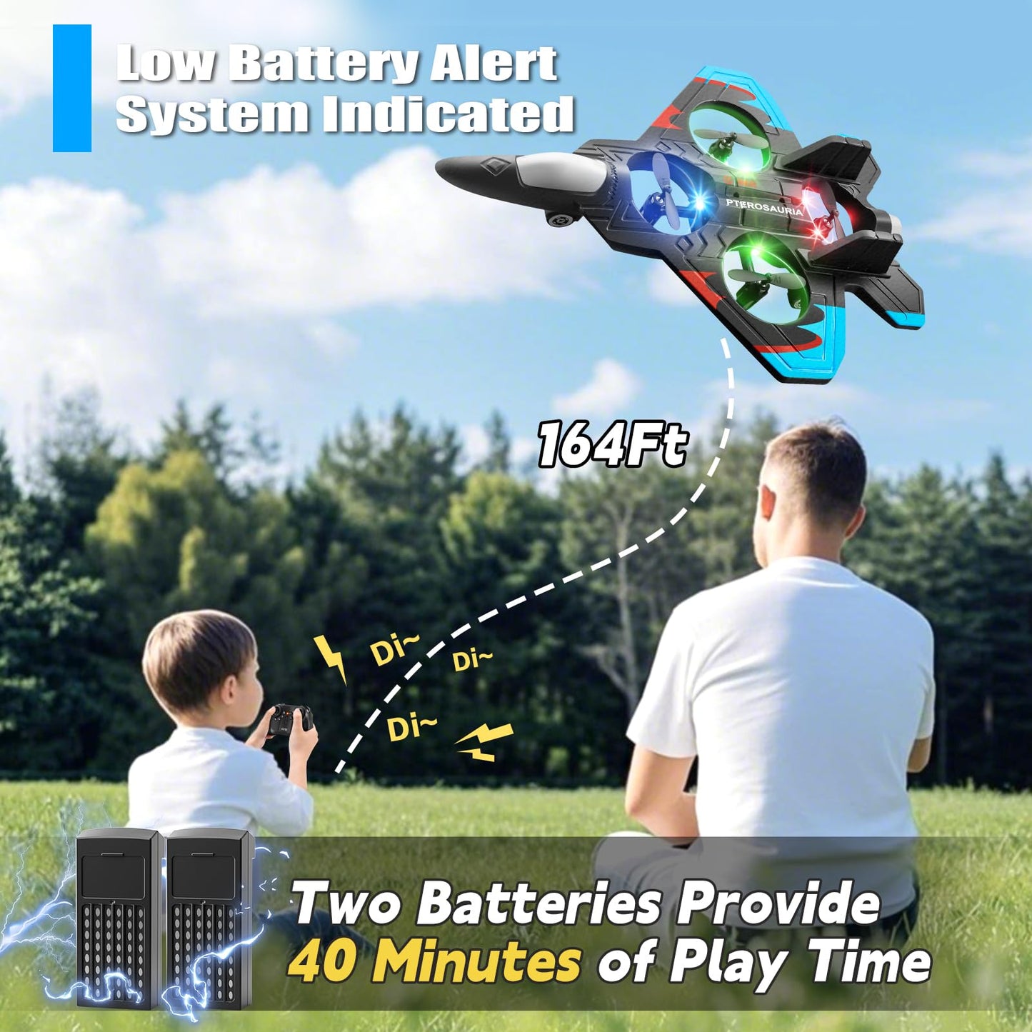 4DRC V32 Foam Remote Control Airplanes RC Planes for Kids Adults, RC Airplane Fighter Jet with Light, 360° Flip Fighter Jet Toys, Stunt Roll, Airplane Toy Gifts for Kids Boys