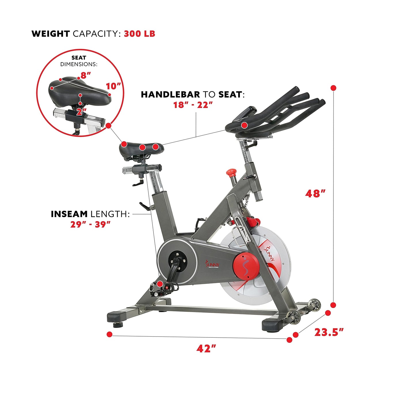 Sunny Health & Fitness Indoor Training Cycling Fitness Bike - SF-B1913