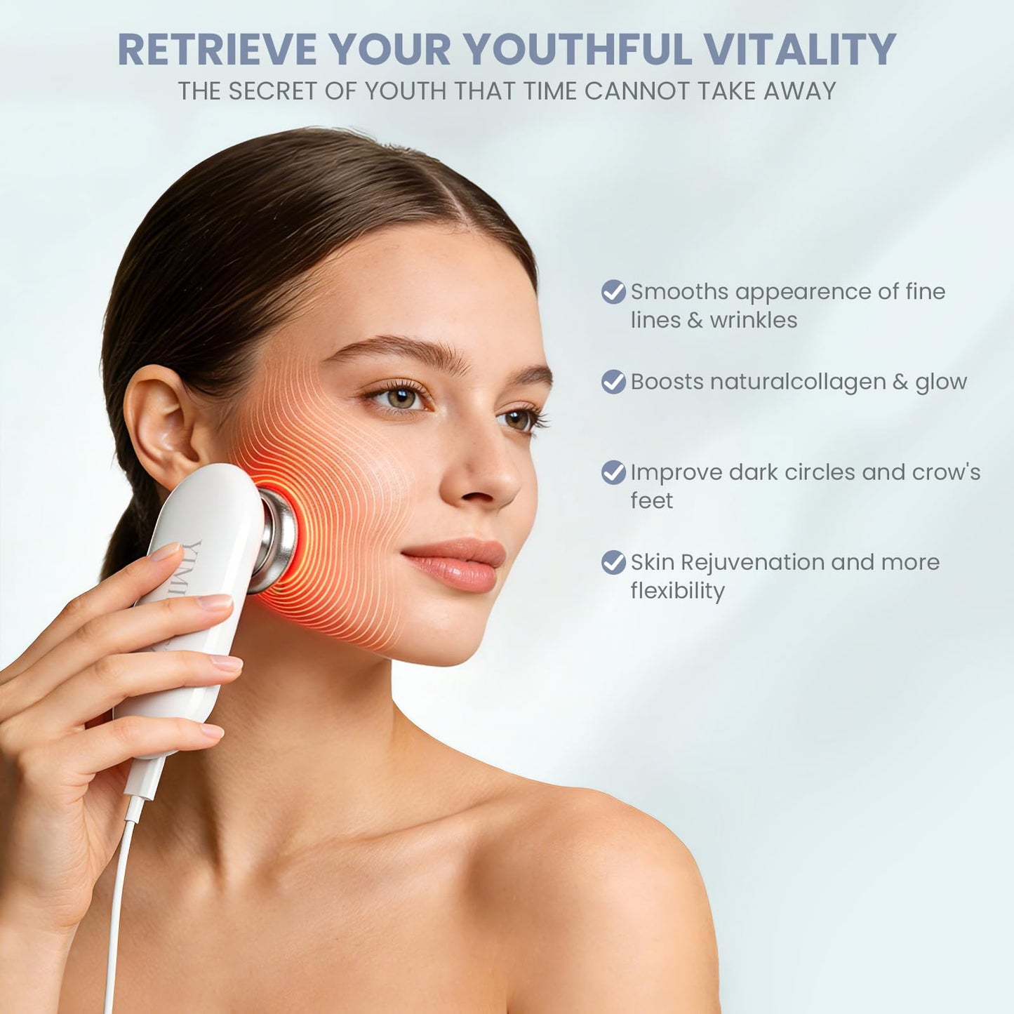 Professional Face Beauty Device with Dual Probes - Skin Rejuvenation - Lifting and Tightening - Reduces Wrinkles & Anti Aging, Experience The Salon-Grade Results at Home, Equipped with Gel