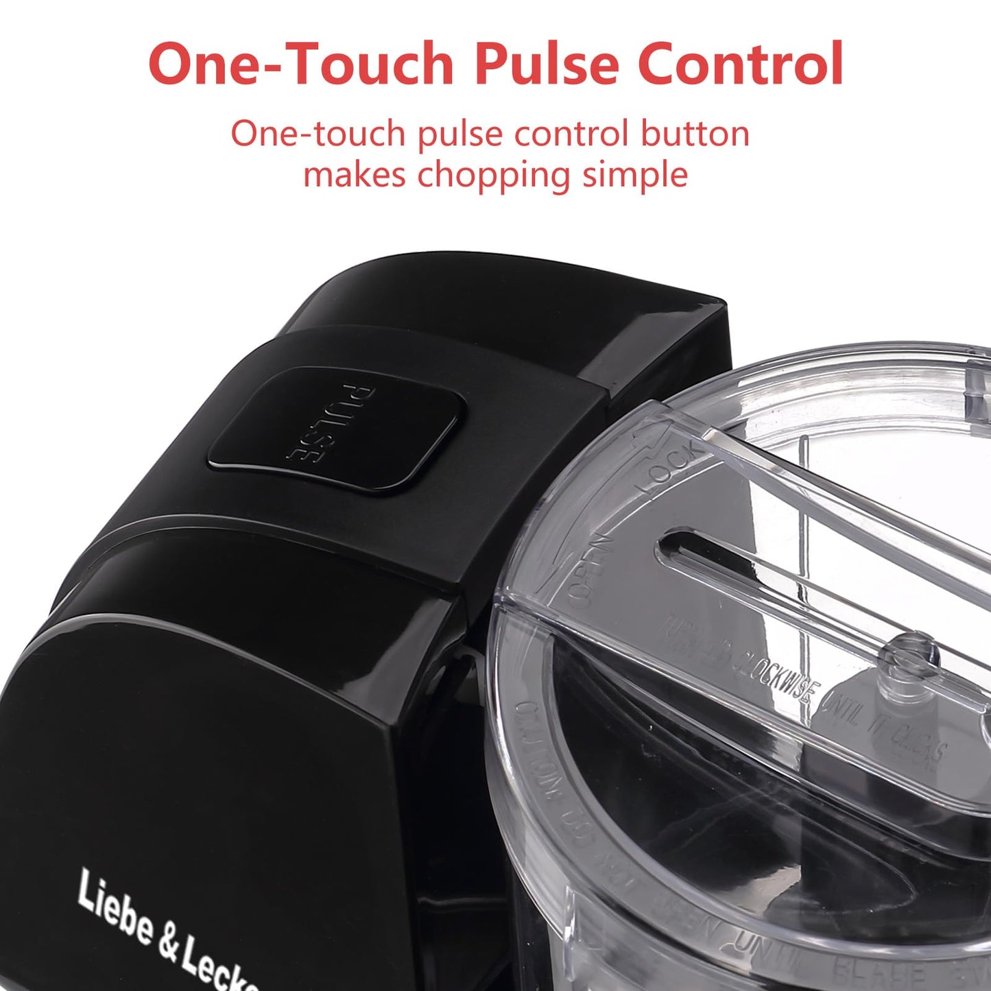 Liebe&Lecker Mini Food Processor,1.5 Cup Mini Chopper for Cutting Vegetable, Garlic,Onion and Meat