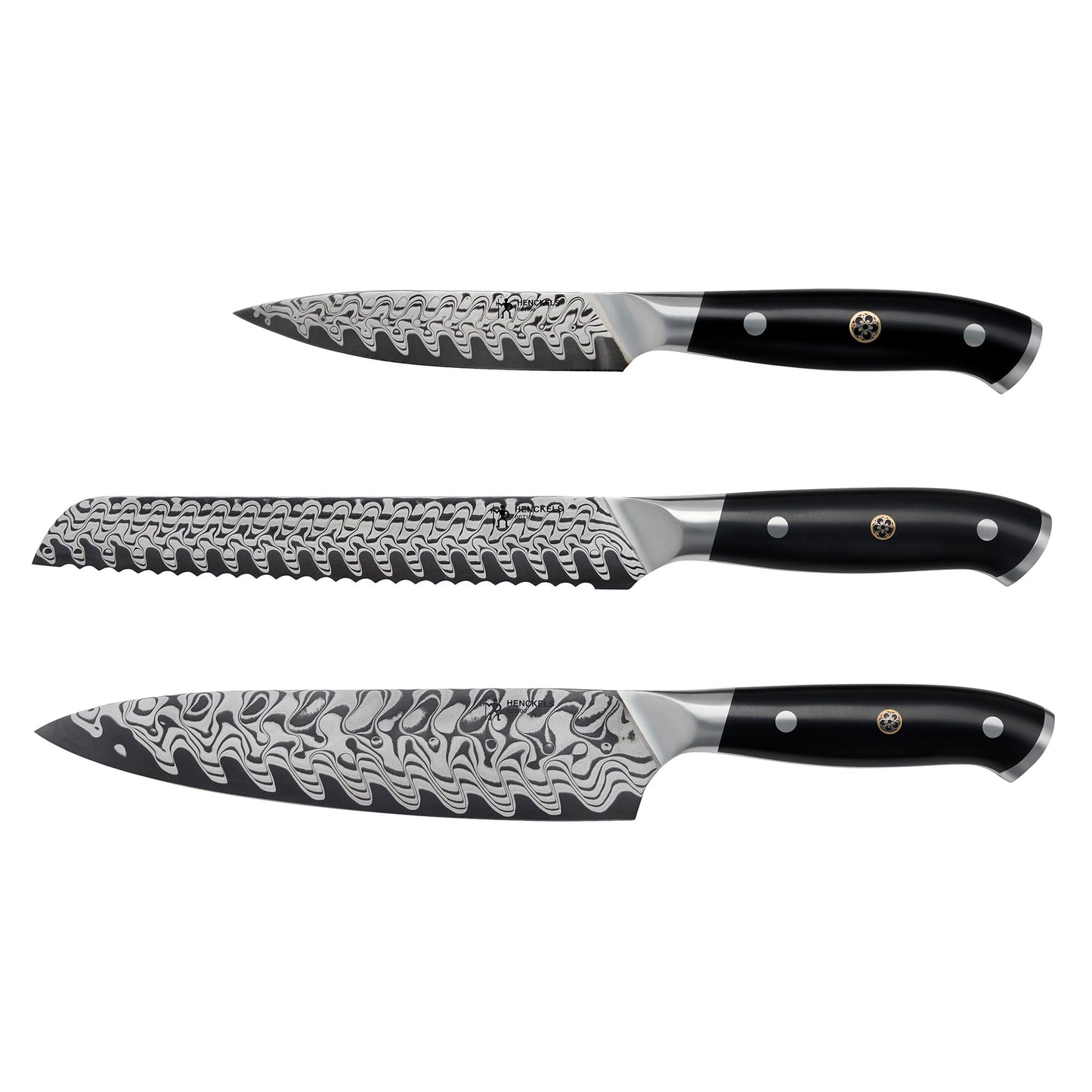 HENCKELS Compass Damascus 3-pc Starter Damascus Knife Set