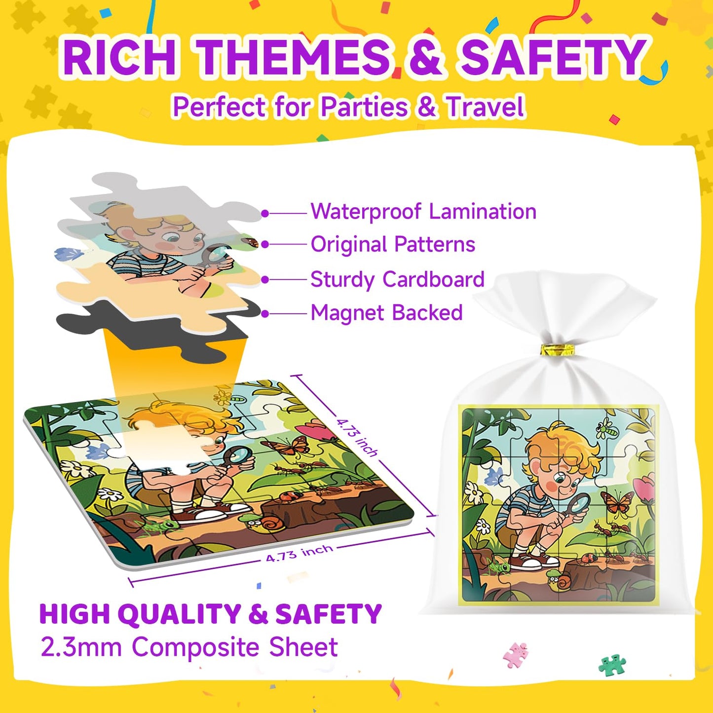WAWIBEE 24 Pack Easter Party Favors for Kids, Magnetic Puzzle Books Bulk for Toddlers 3-5 & Kids 4-8, Goodie Bag Stuffers, Classroom Prizes, Birthday Return Valentine’s Day Gifts, Travel