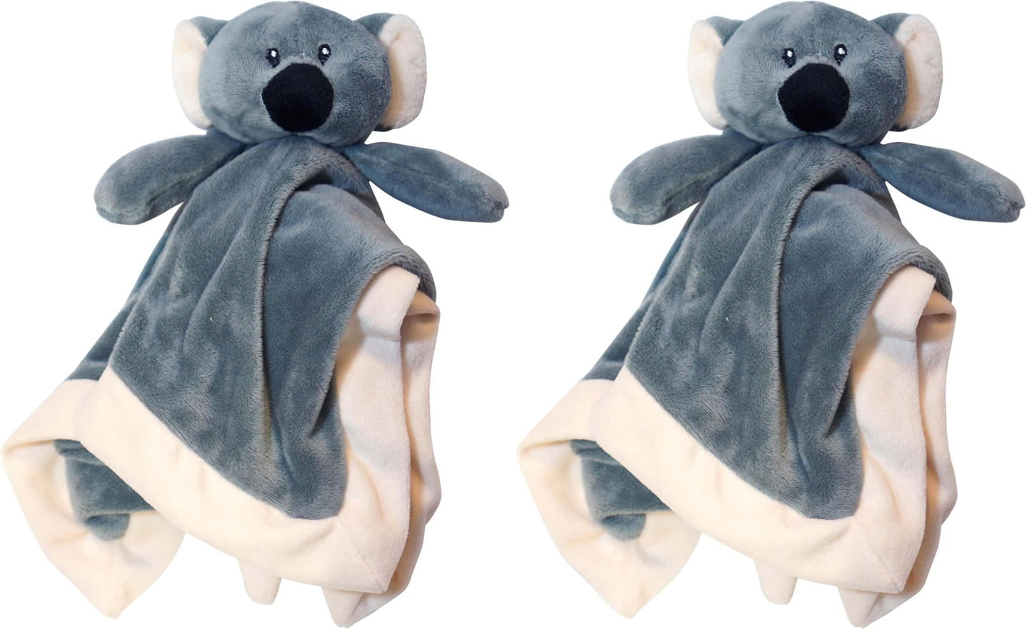 Baberoo Lovey Security Blanket 12 inch Square Stuffed Animal Baby Blankie for Girls or Boys (Koala) (Pack of 2)