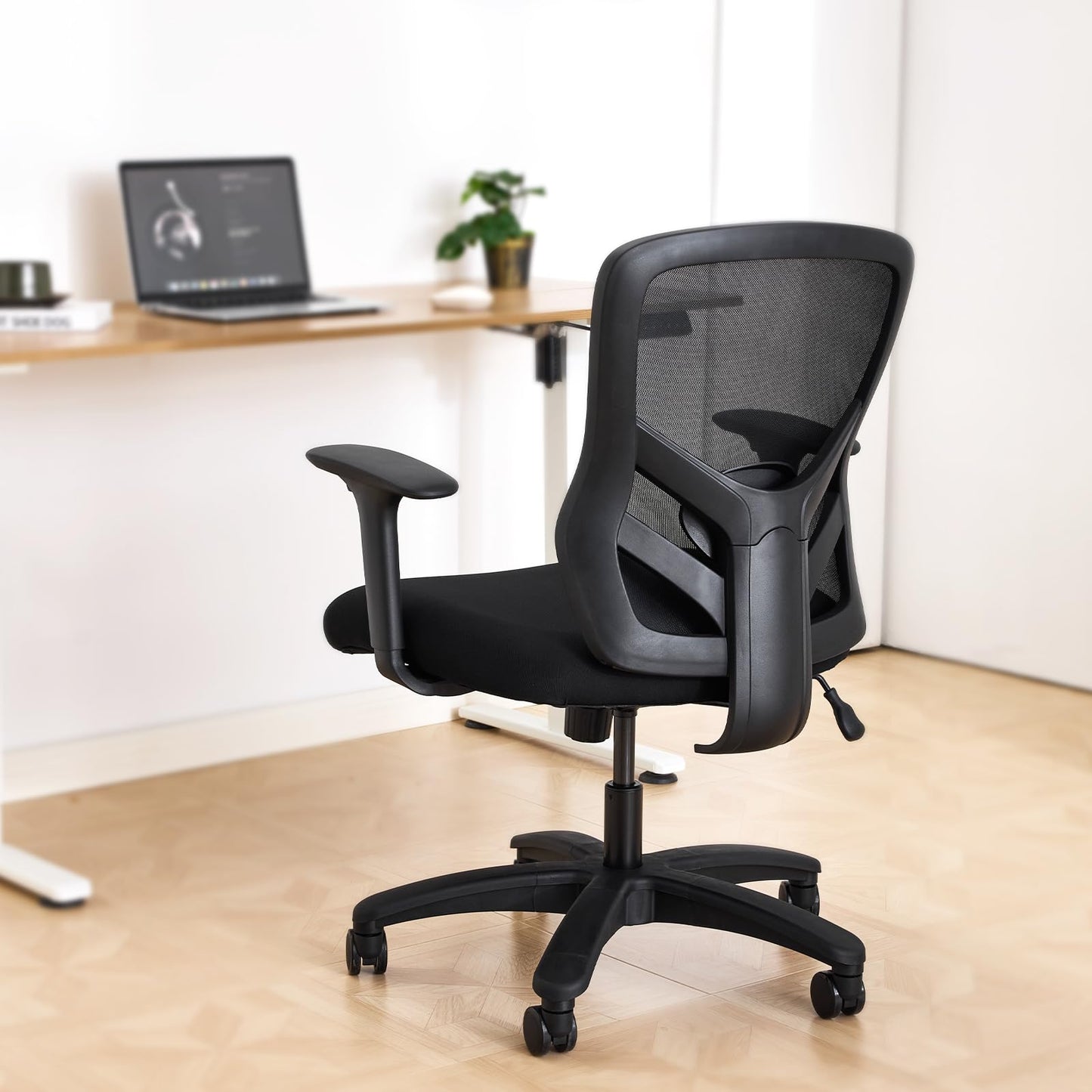 YFO Big and Tall Office Chair 500LBS - Computer Desk Chair with Adjustable Lumbar Support, Heavy Duty Ergonomic Mesh with 360 Rotation 4D Arm and Extra Wide Comfty Seat, Quiet Wheels for Adults