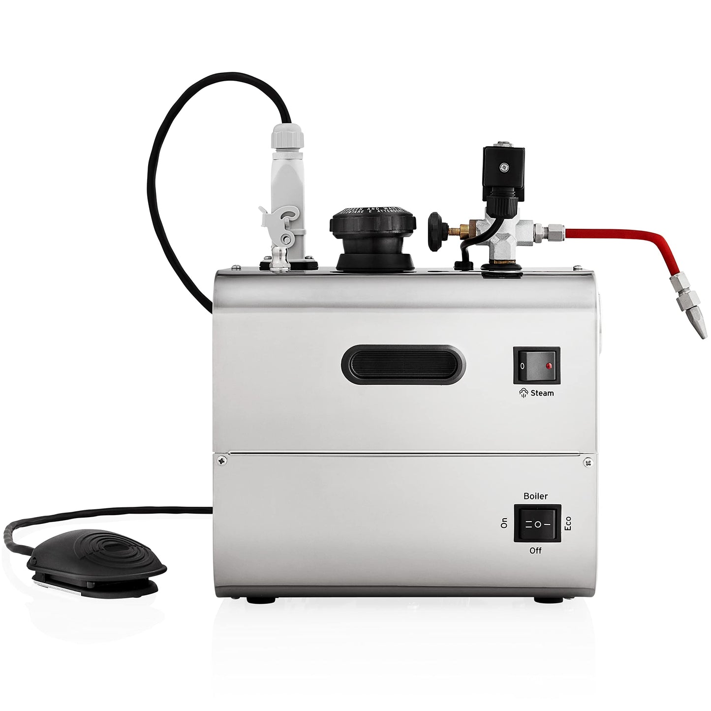 Reliable 5100CJ Stainless-Steel Jewelry Steam Cleaner with Eco Mode, 120V, 2.2 LTR Tank, 50 PSI, Stainless Steel Tank, External Heating Element, 4 Safety System, Pressure Gauge, Made in Italy
