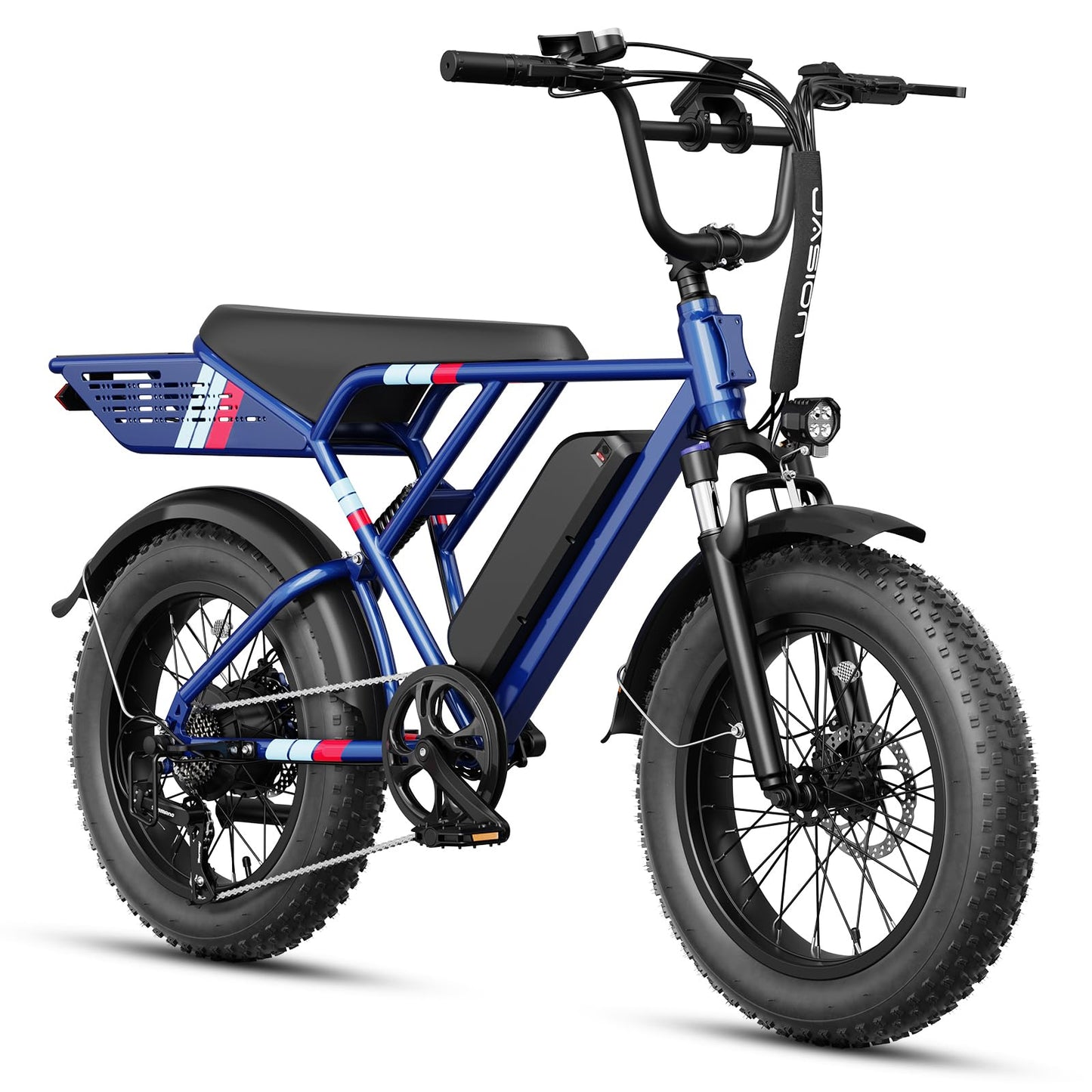 Jasion RetroVolt Electric Bike for Adults, 2000W Peak - 30MPH Electric Dirt Bike, 48V13AH Battery, 70Miles Max Range Electric Motorcycle, 20'' X 4'' Fat Tire All-Terrain E-Bike