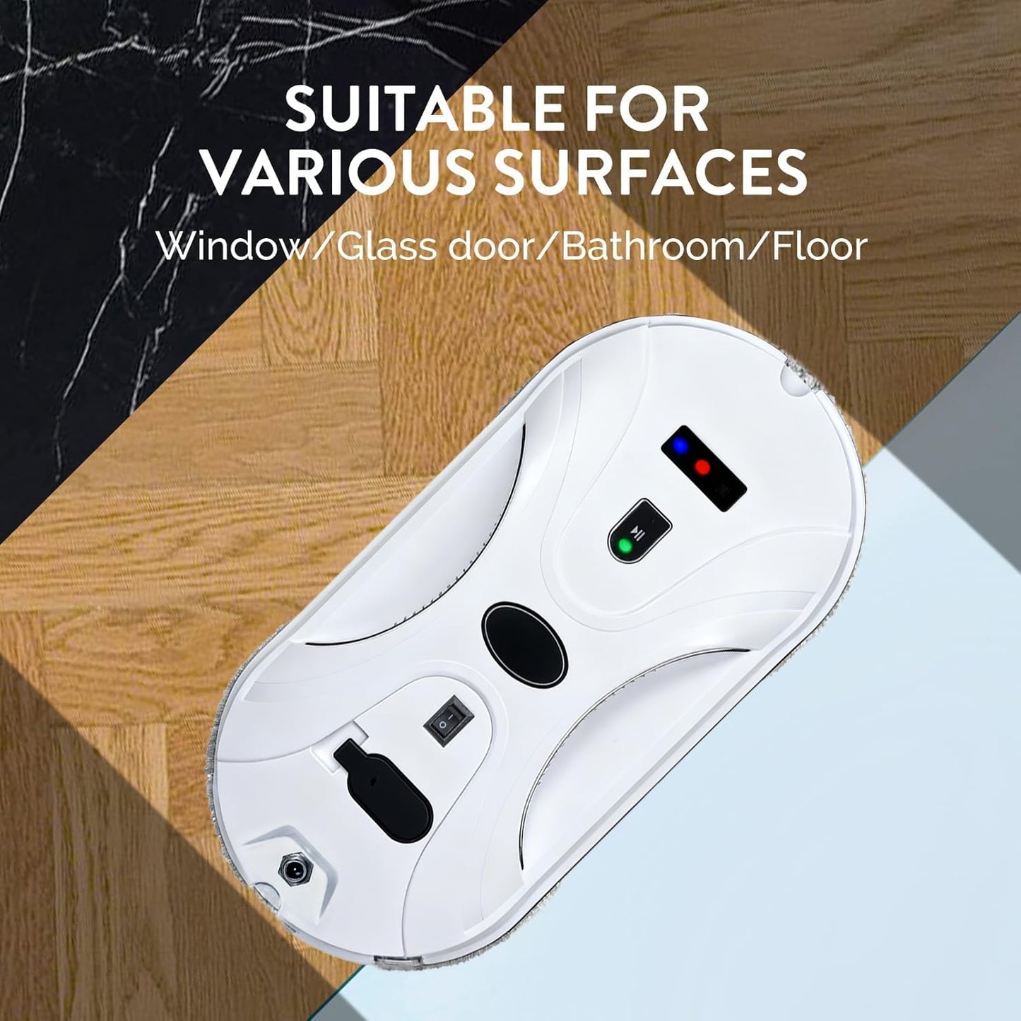 Patiixie Automatic Window Cleaning Robot, Window Cleaner Robot Auto Dual Spray, 2026 Model Robot Limpia Vidrios AI Path Planning, 3000Pa Suction, Remote Control, Edge Detection for Streak-Free Glass