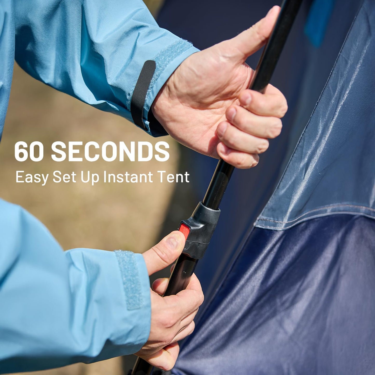 TIMBER RIDGE 5-6 Person Blackout Design Camping Tent, 60s Easy Setup Instant Cabin Tent for Family with Rainfly, Water-Resistant, 9' x 9' x 72" for Outdoor Adventures Gatherings