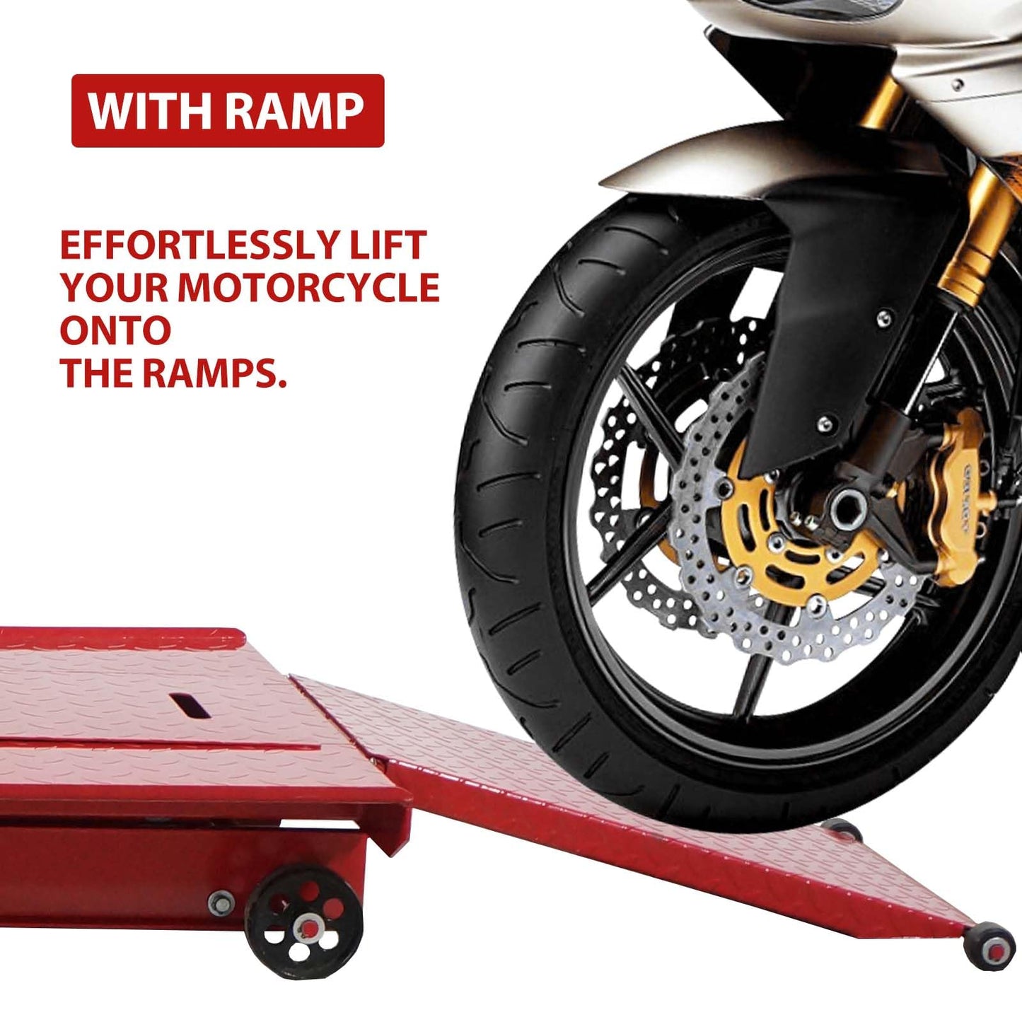 GarveeTech Hydraulic Motorcycle Lift - 1000 LB Capacity, Lift Hoist, Jack Stand, for Mechanics, Workshops, Homes