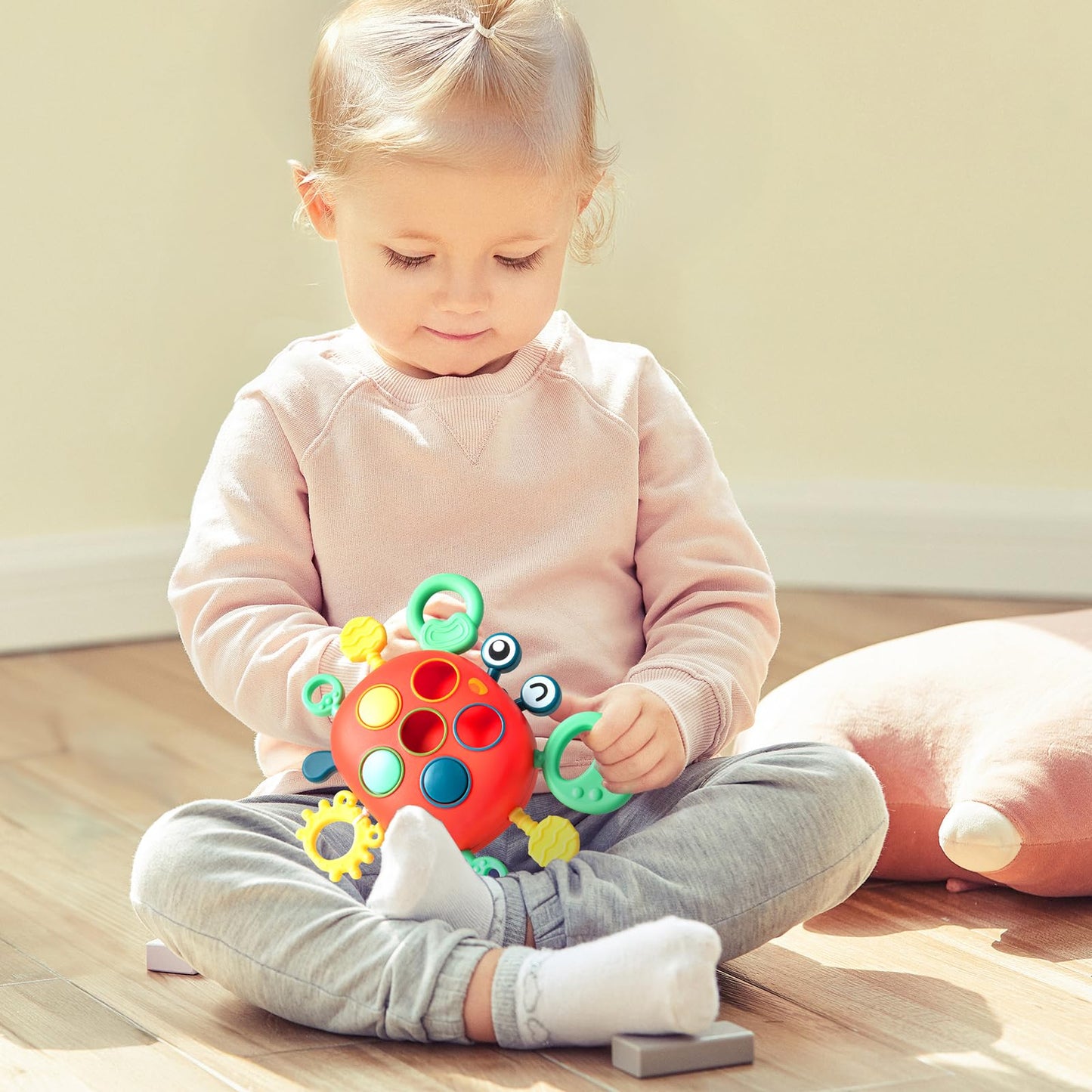 YOOYID 5 in 1 Baby Toys 6 to 12 to 18 Months, Montessori Toy for Babies 6-12 Months, Gifts for 1 Year Old, Sensory Toys for Babies, Baby Tissue Box, Stacking Cups, Shape Sorter Cube