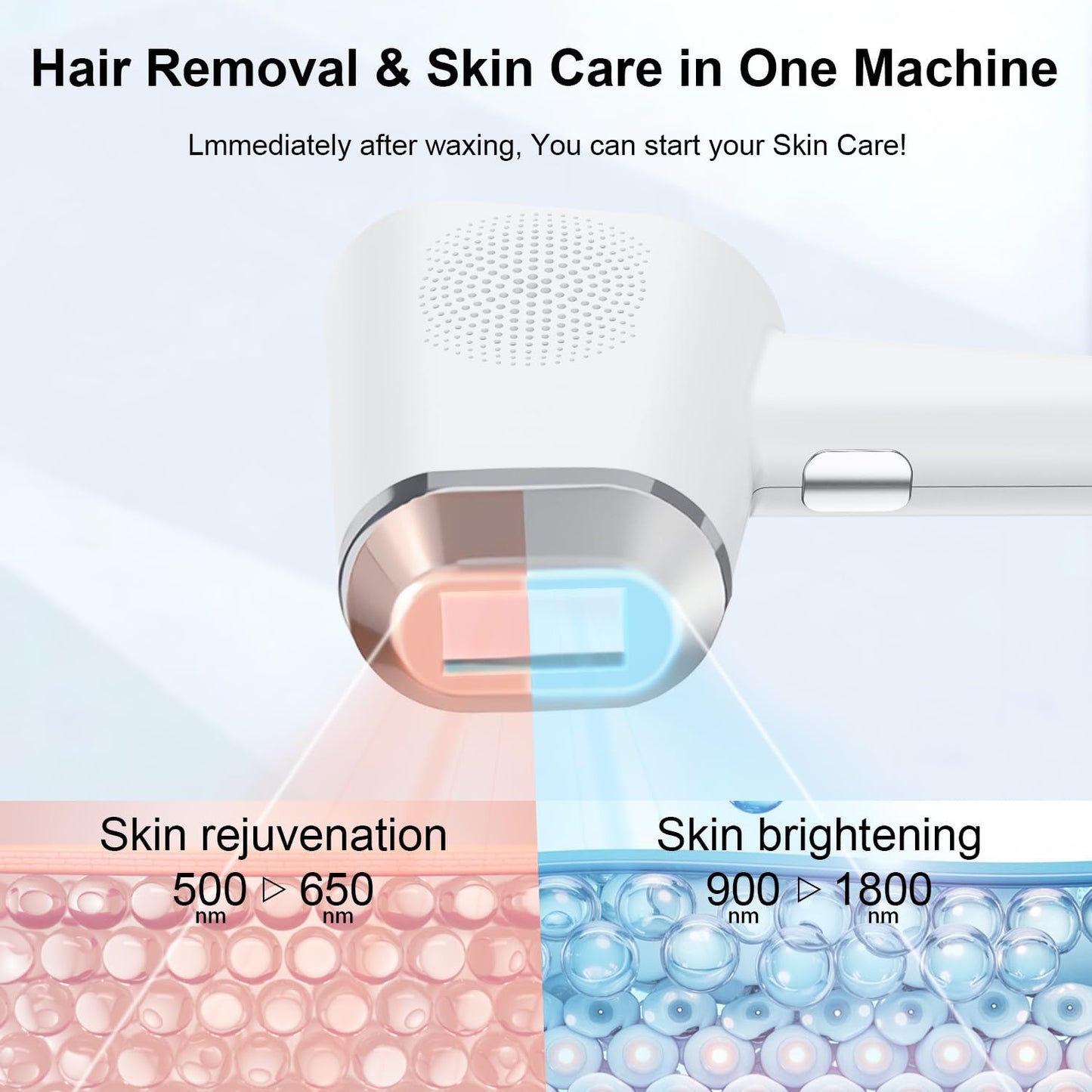 OPT Laser Hair Removal Device for Women & Men, At-Home IPL Hair Removal with Ice Cooling, 999,999 Flashes, Painless Laser Hair Removal for Face, Legs, Armpits, Bikini Line, and More – 9 Energy Levels