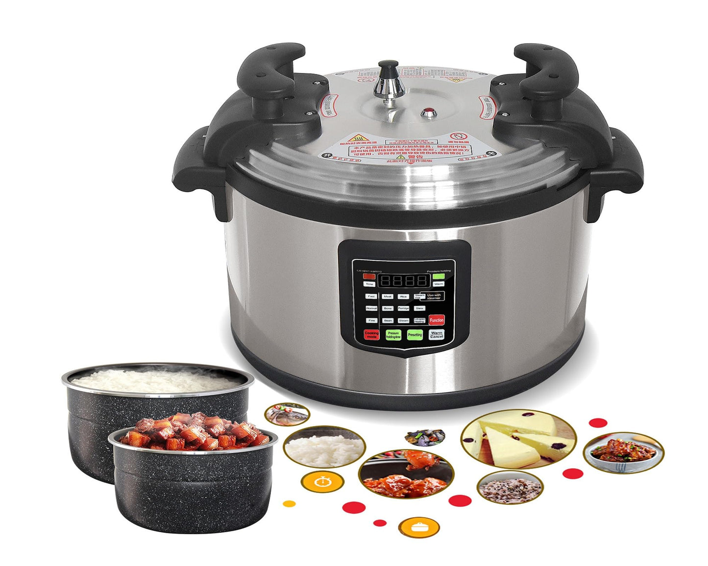 Kolice Commercial 220Volts 33L Pressure Cooker, 220Volts Multi Cooker Pressue Canner With Non-stick Inner Pot, 33L (35 QT), 3000W, For Hotel Restaurant Kitchen and only for 220V electric (NOT 110V)