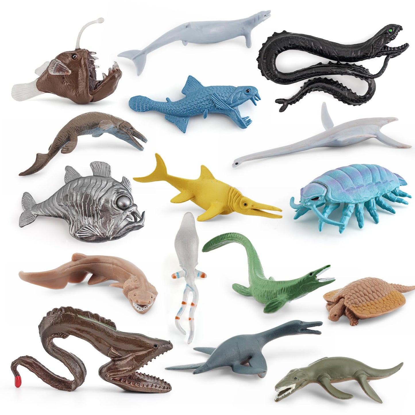 GUFOPONAS Mini Incredible Prehistoric Sea Creatures Toys for Kids Deep Ocean Animals Figures Marine Animal Toys 2-4 Inch Cake Topper Educational School Project for Kids Toddlers