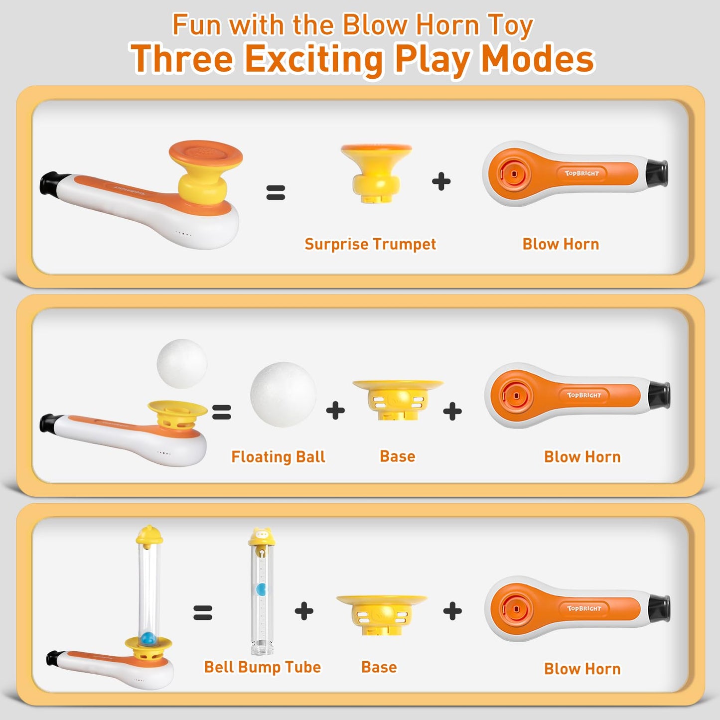 TOP BRIGHT 3in1 Sensory Toys for Toddlers Autism, Montessori Toddler Toys for 3 4 5 Year Old with Whistle, Ball Blowing, Floating Blow Pipe Balls Birthday Gift