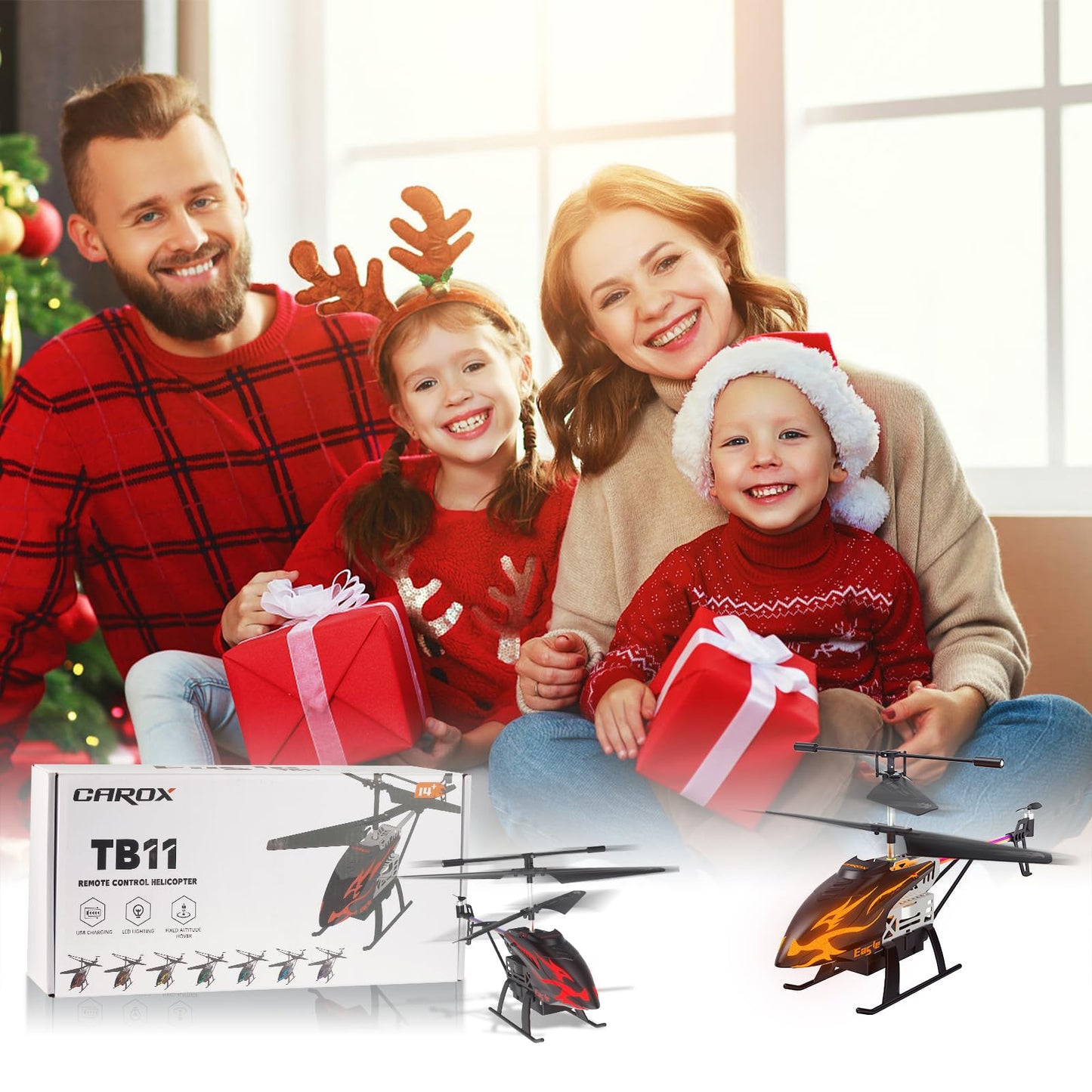 CYLION Remote Control Helicopter for Kids with 30-Minute Flight Time, LED Light Effects, Altitude Hold, One-Key Takeoff/Landing, for Boys and Girls Ages 6+, Perfect Christmas and Birthday Gifts