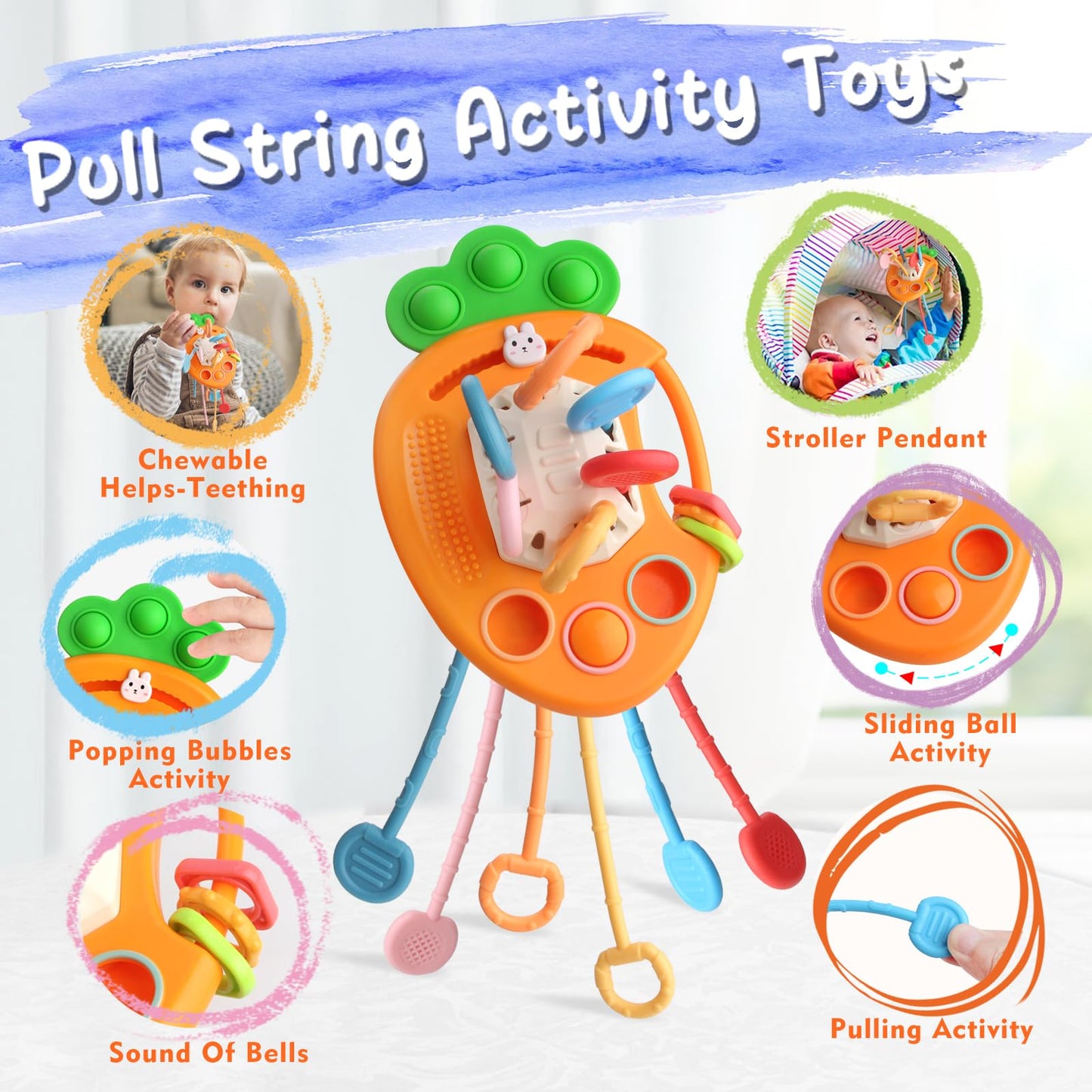 Vinlon Montessori Toy Set for Toddler Aged 6+ Month -Sensory Fine Motor Skill Learning Toys for Baby Boys Girls. Easter Basket Stuffers Valentine's Day Gift for 1 2 Years Old