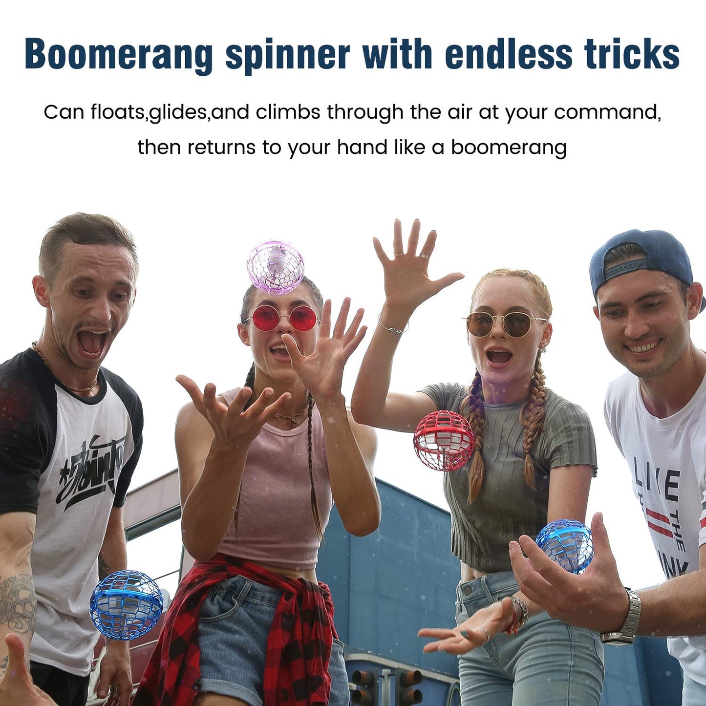 MERRYHOME Flying Ball Toys for Boys Grils: 2026 Fly Orb Cosmic Globe Boomerang Hover Ball, Hand Mini Drone, Flying Toy Fly Spinners for Kids Teens Adults Indoor Outdoor Toys (Red)