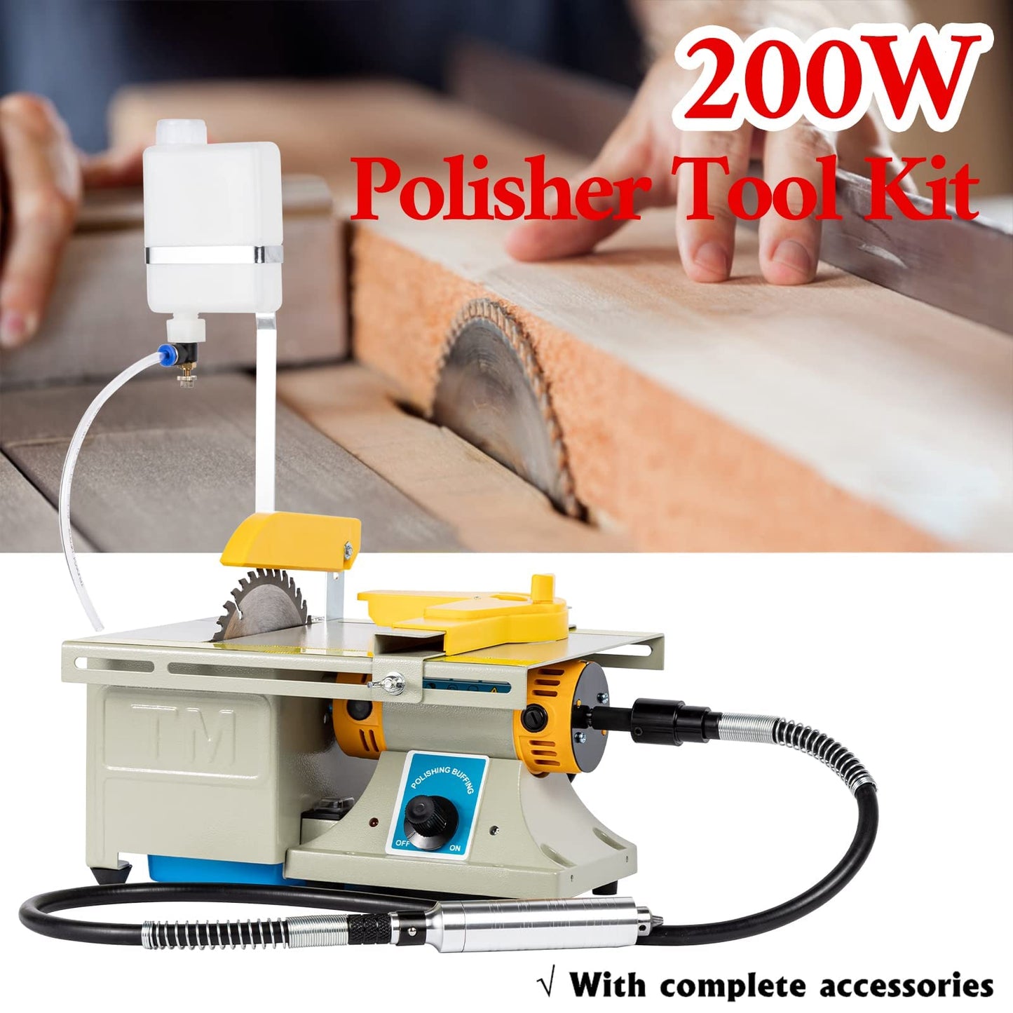 110V Jewelry Rock Saw, 0-10000r/min Wet Saw Lapidary with Flexible Shaft for Rock Cutting，Lapidary Equipment for Grinder Polishing Cutting Machine, Left Benchtop