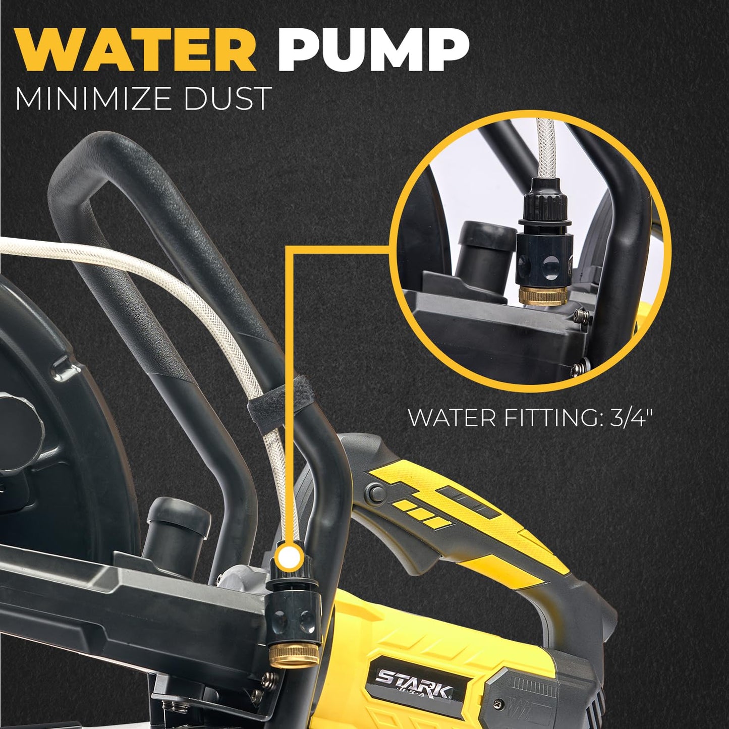 XtremepowerUS 3200W Electric 16" Circular Saw Concrete Saw Wet/Dry Concrete Cutter 20AMP With Water Line Attachment (Blade Included)