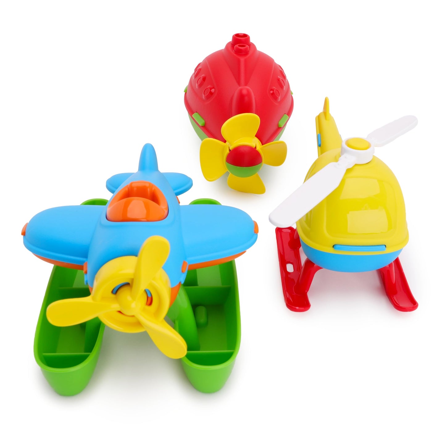 Toyland® Pack of 3 Floating Water, Bathtub, and Pool Toys for Kids 18 Months Plus - Helicopter, Submarine & Seaplane