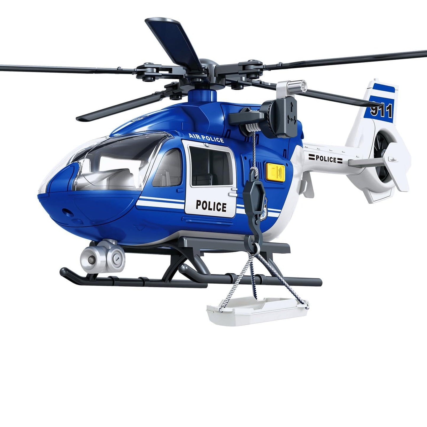 ANJARU Helicopter Toy with Lights and Sound,Simulative Rescue Helicopter Toddler Kids Toys for Kids Aged 3 4 5 6 Pull-Back Propeller Army Toys Toddler Kids Boys Gifts (Police.-Helicopter)