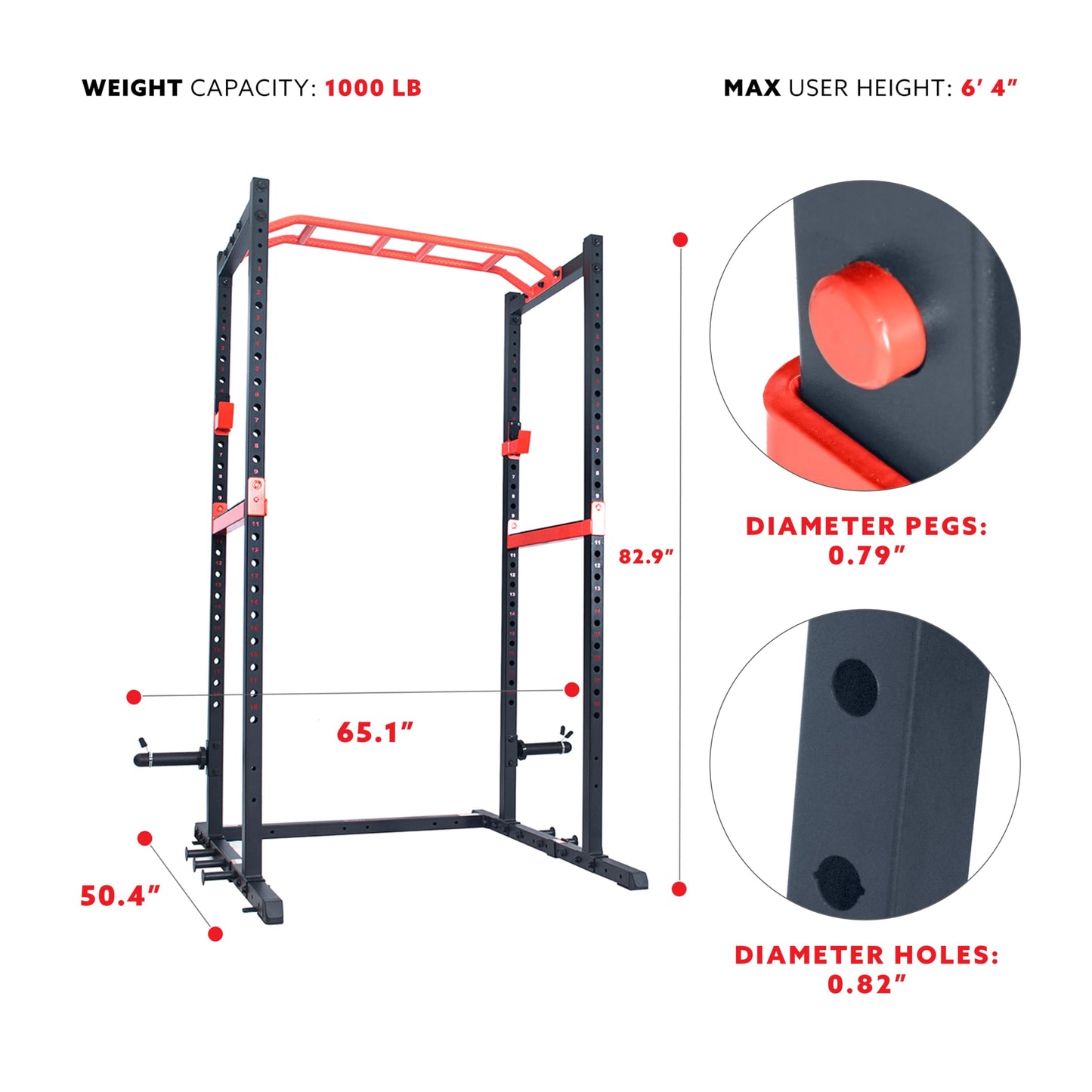 Sunny Health & Fitness Power Zone Strength Rack Power Cage - SF-XF9925, black