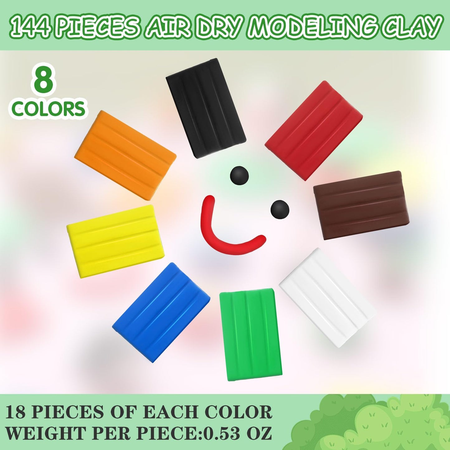 WinnerWhy 144 Pcs Total 76oz Air Dry Clay Soft Non-Toxic Molding Clay for DIY Arts Craft Sculpting Molding Projects Rewards Supplies(Multicolor)