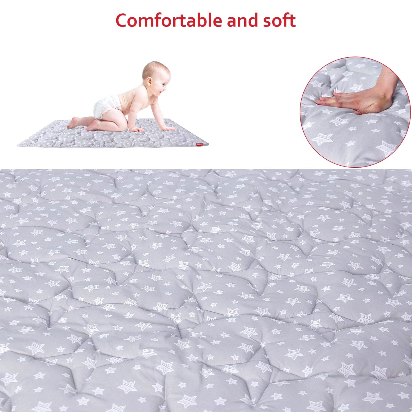 Baby Play Mat, Extra Large Thick Floor Play Mat, Non Slip Padded Baby Play Mat for Playing 79x63 Inches, One-Piece Baby Floor Mat for Babies, Toddlers