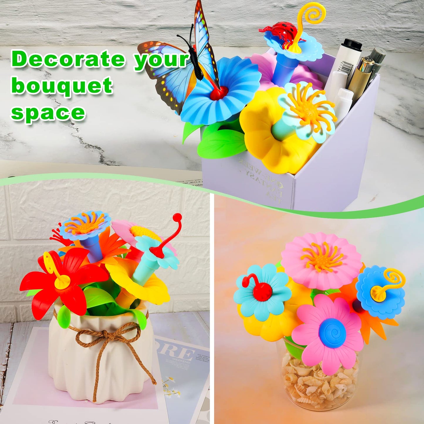 Birthday Toys Gifts for 2 3 4 5 6 Years Old Toddler Girls Boys, 156 PCS Insect Flower Garden Building Educational STEM Learning Pretend Play Gardening Set, Birthday Gifts for Preschool Kids Age 2+
