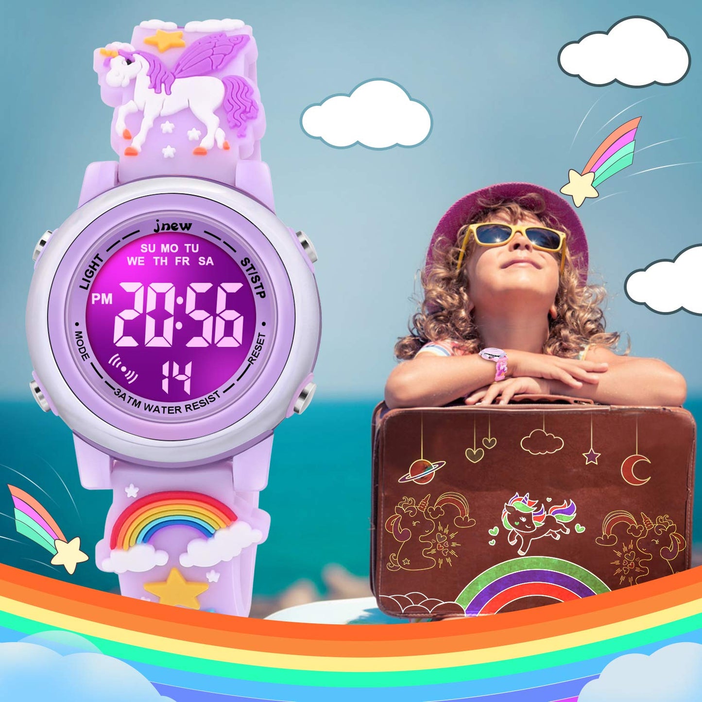 VAPCUFF Toys for Girls Age 3-12, Kids Watches for Girls Fun Toys for 6 7 8 9 10 11 12 Year Old Girls Popular Gifts for 6 7 8 9 10 11 12 Year Old Girls - Unicorn Purple