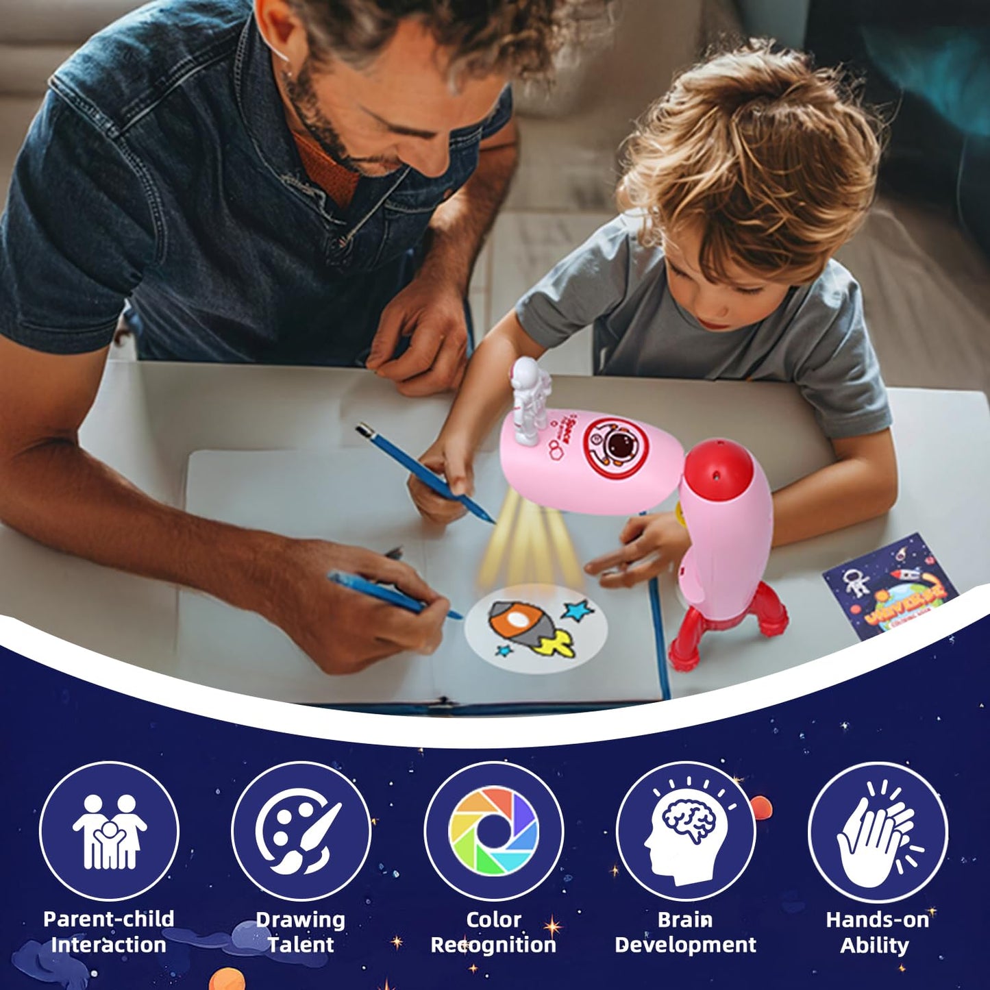 Kids Tracing Drawing Projector Toy for 3 Year Old Girl Gift Smart Art Sketcher Projectors with Toys for 3 4 5 6 7 8 Year Old Boys Girls Gifts (Pink)