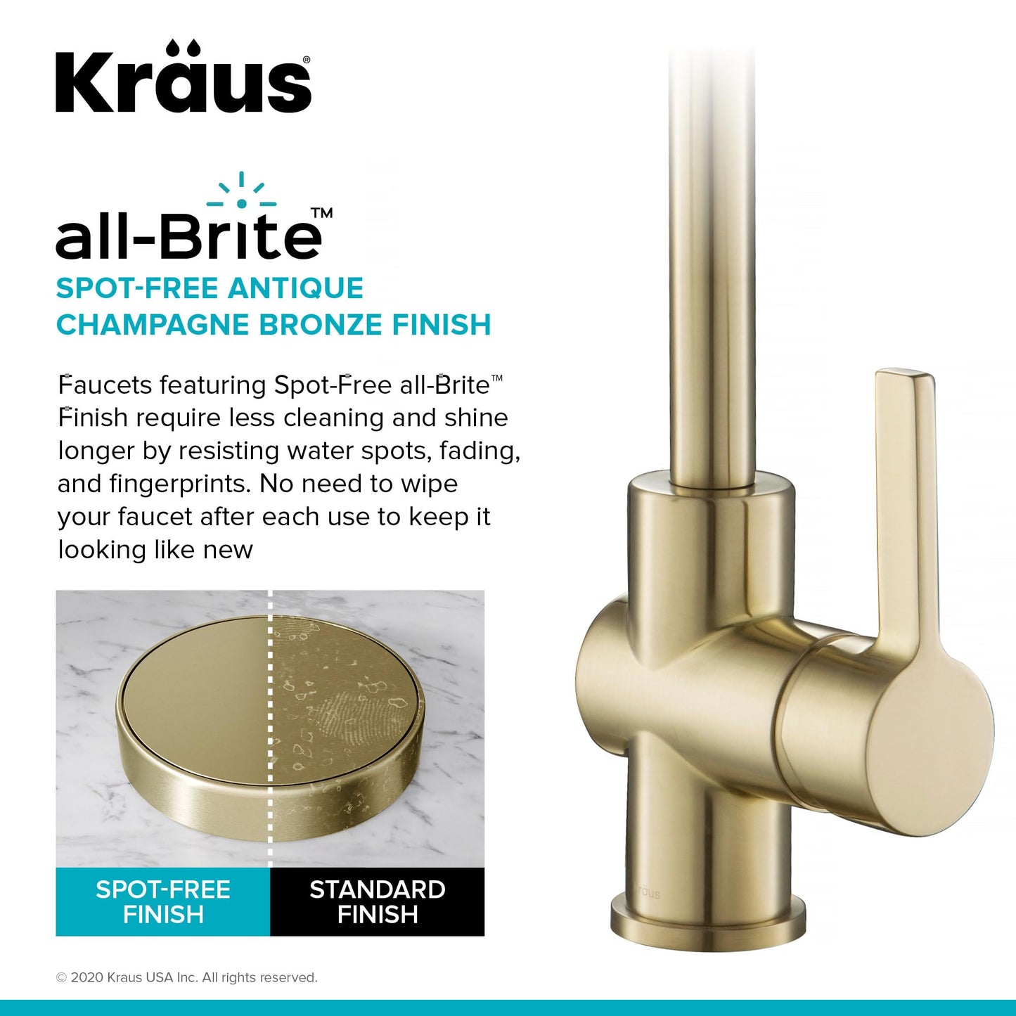KRAUS Britt Commercial Style Kitchen Faucet in Spot Free Antique Champagne Bronze, KPF-1690SFACB