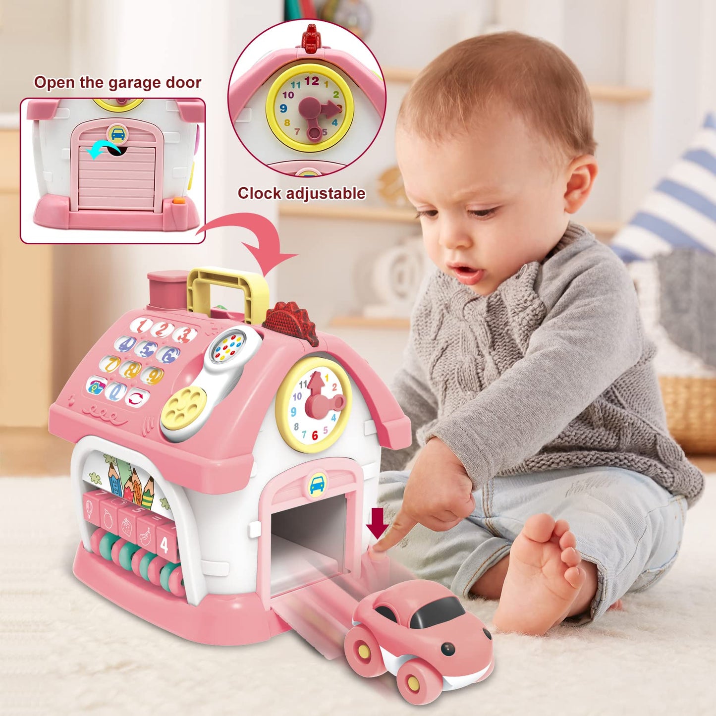 Ming You Montessori Toys for 1+ Year Olds Girl Gifts - 8-in-1 Musical Learning House Baby Toy 6-12 12-18 Months, Toddler Toys Age 1, 2 Year Old Girl Birthday Gifts