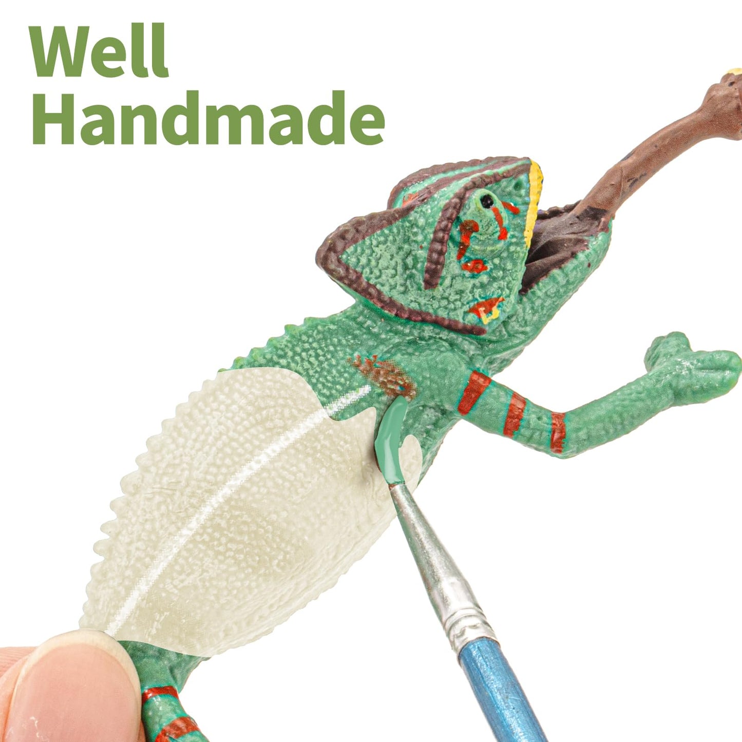 THINKBAY 6PCS Large Lizard Figurines Rainforest Animal Toys, Realistic Plastic Reptile Animal Figurines, Includes Bearded Dragon,Fire Salamander,Chameleons,Coast Horned Lizard Toys, STEM Toy for Kids