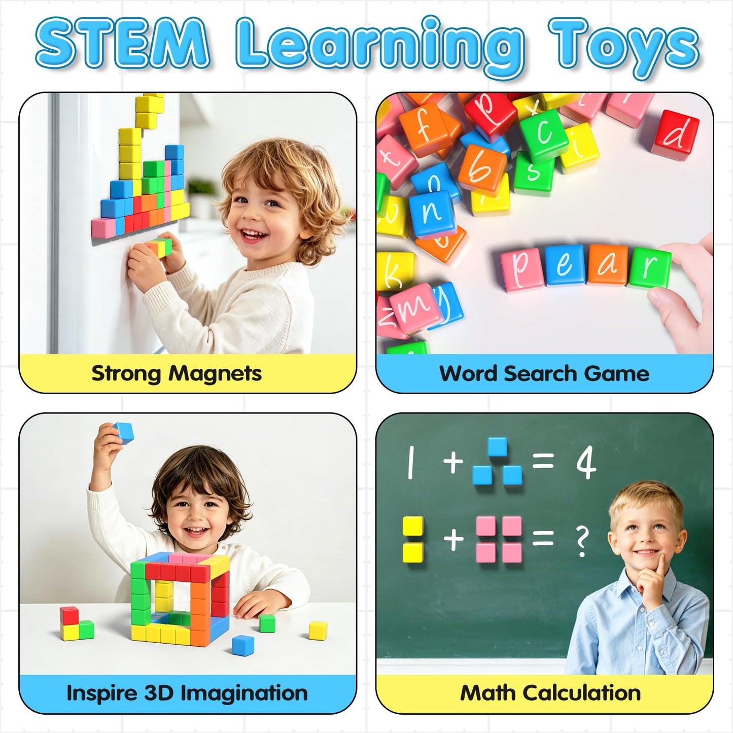 Apluses 42PCS Magnetic Blocks, Gifts for 3 4 5 6 Year Old, Magnet Building Blocks for Toddlers, Girls & Boys, Sensory - Montessori - Autism - Magnetic Toys for Kids Ages 3-5 4-8