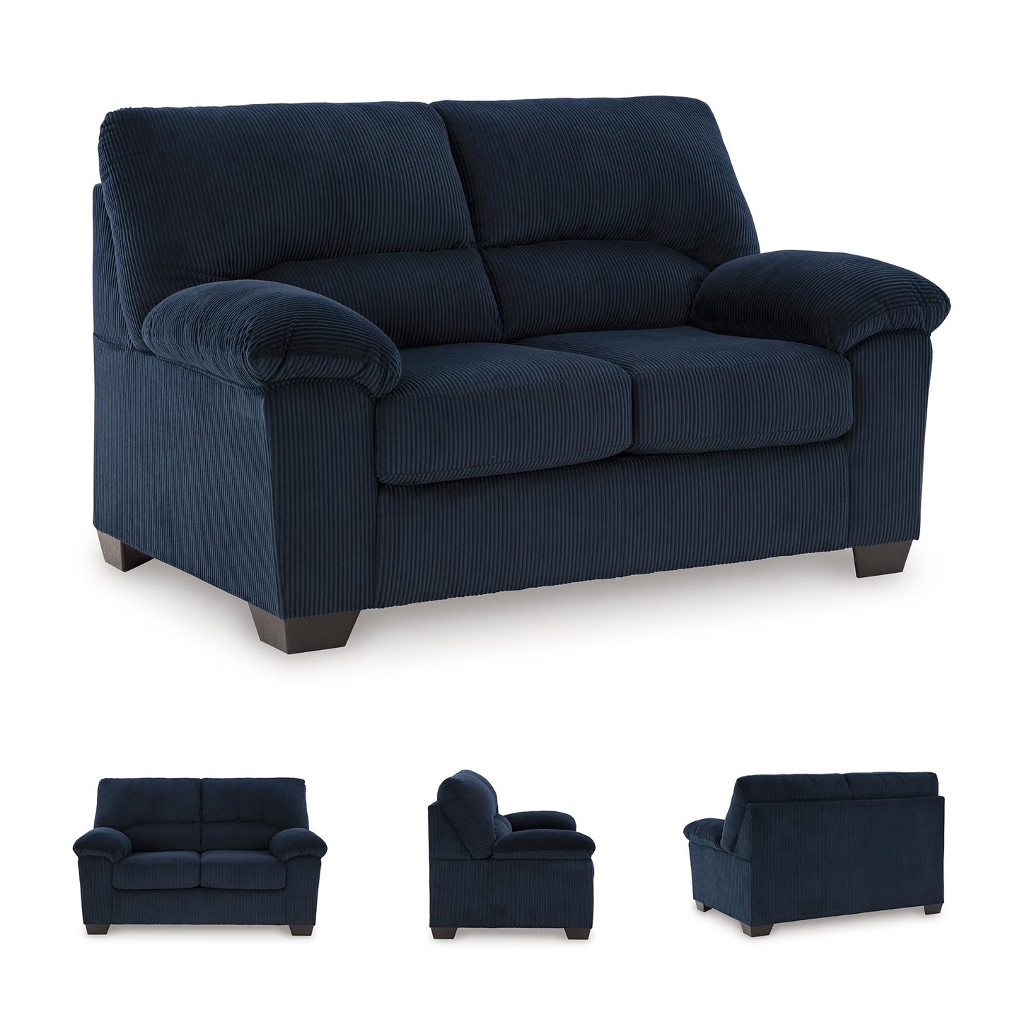 Signature Design by Ashley SimpleJoy Contemporary Loveseat for Living Room, Blue