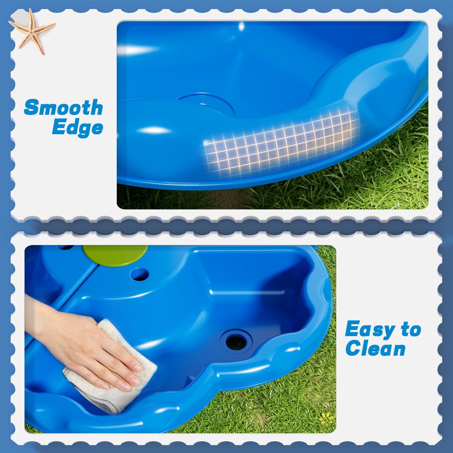 Guminnara 3 in 1 Water Table for Toddlers 1-3 Years, Kids Summer Activity Sensory Play Outdoor Beach Backyard Sand Water Table Toys for Toddlers 18M+, Birthday Gift Toys for Boys Girls
