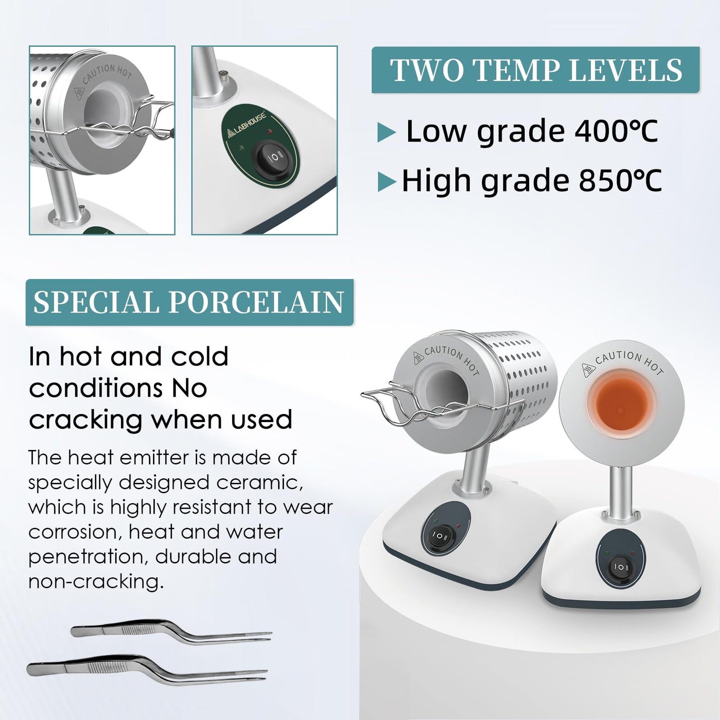 Lab DS-900S Infrared Sterilizer Autoclave Sterilizers Two Adjustable Heating Temperatures 400°C/825°C for Scalpel Needle Inoculating Loop Vaccination Ring,110V 240W