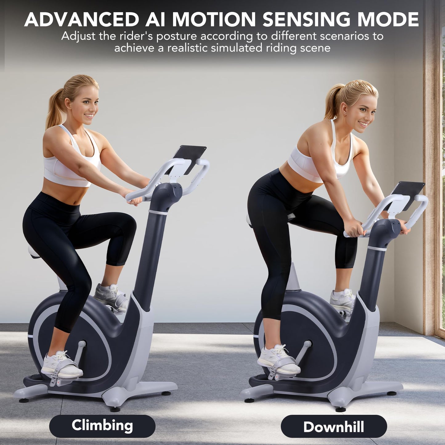 Exercise Bike, Programmable 36 Levels Magnetic Resistance Exercise Bike with 350 Lbs Weight Capacity, Smart Indoor Cycling Bike for Cardio Workout and Cycle Training