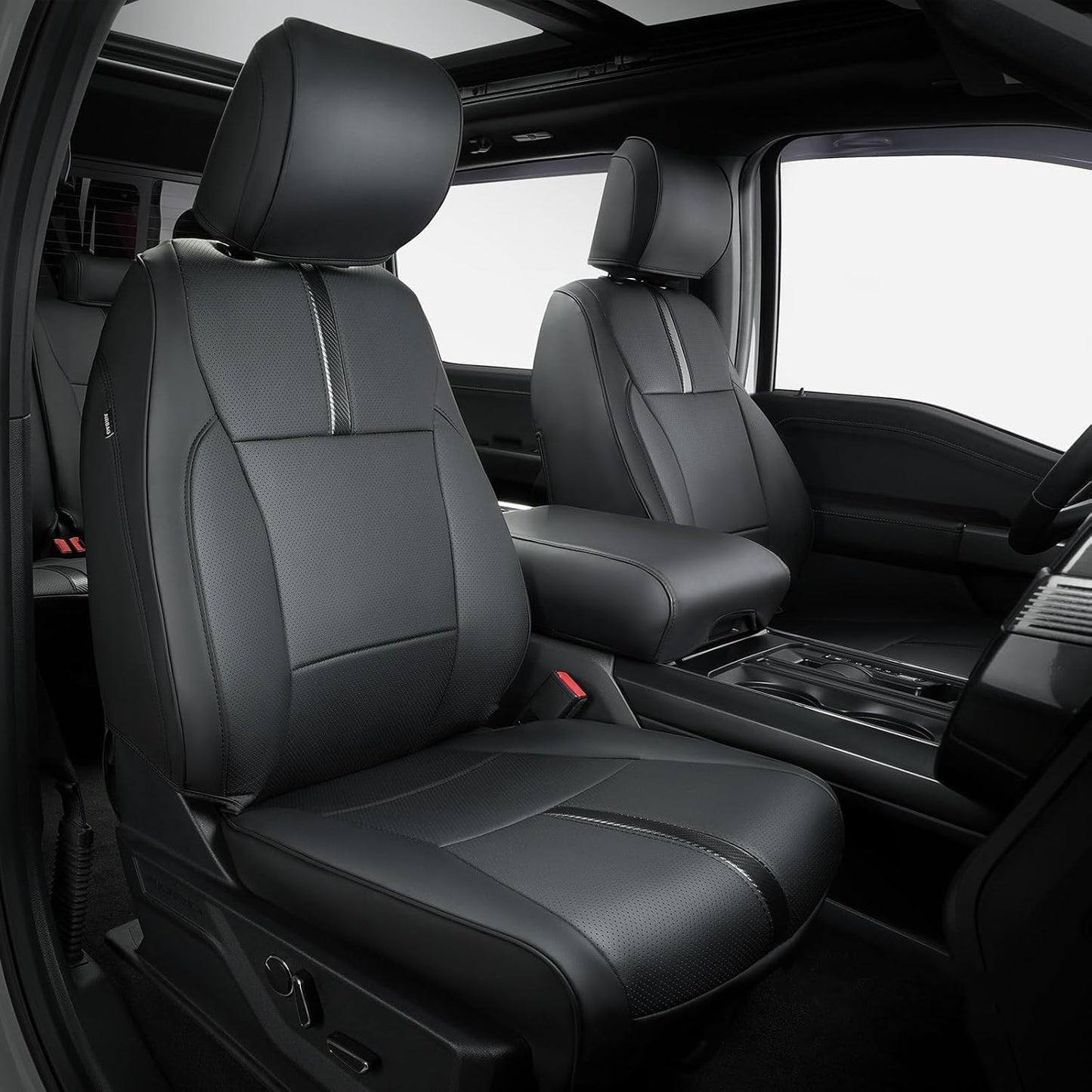 Super Cover® for Ford F150 Seat Covers,for 2015-2023 2024 2025 for F150 Leather Truck Seat Cover,for F150 Accessories 2016 2017 2018 2019 2020 2021 2022,Only Fit for XL/XLT 1st Row Bucket Seat