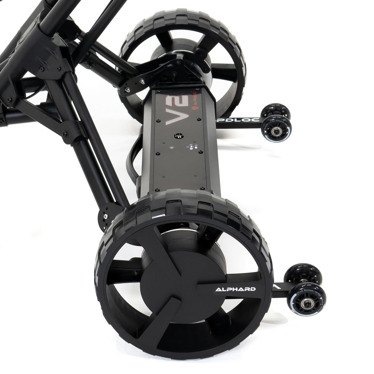 Alphard Golf Electric Caddy Bundle: Club Booster V2Pro + Omni Cart - Complete Remote-Controlled Electric Caddy Bundle - 6-Axis Gyroscope, Downhill Speed Control, Parking Brake, Wheelie Bars (Pro)